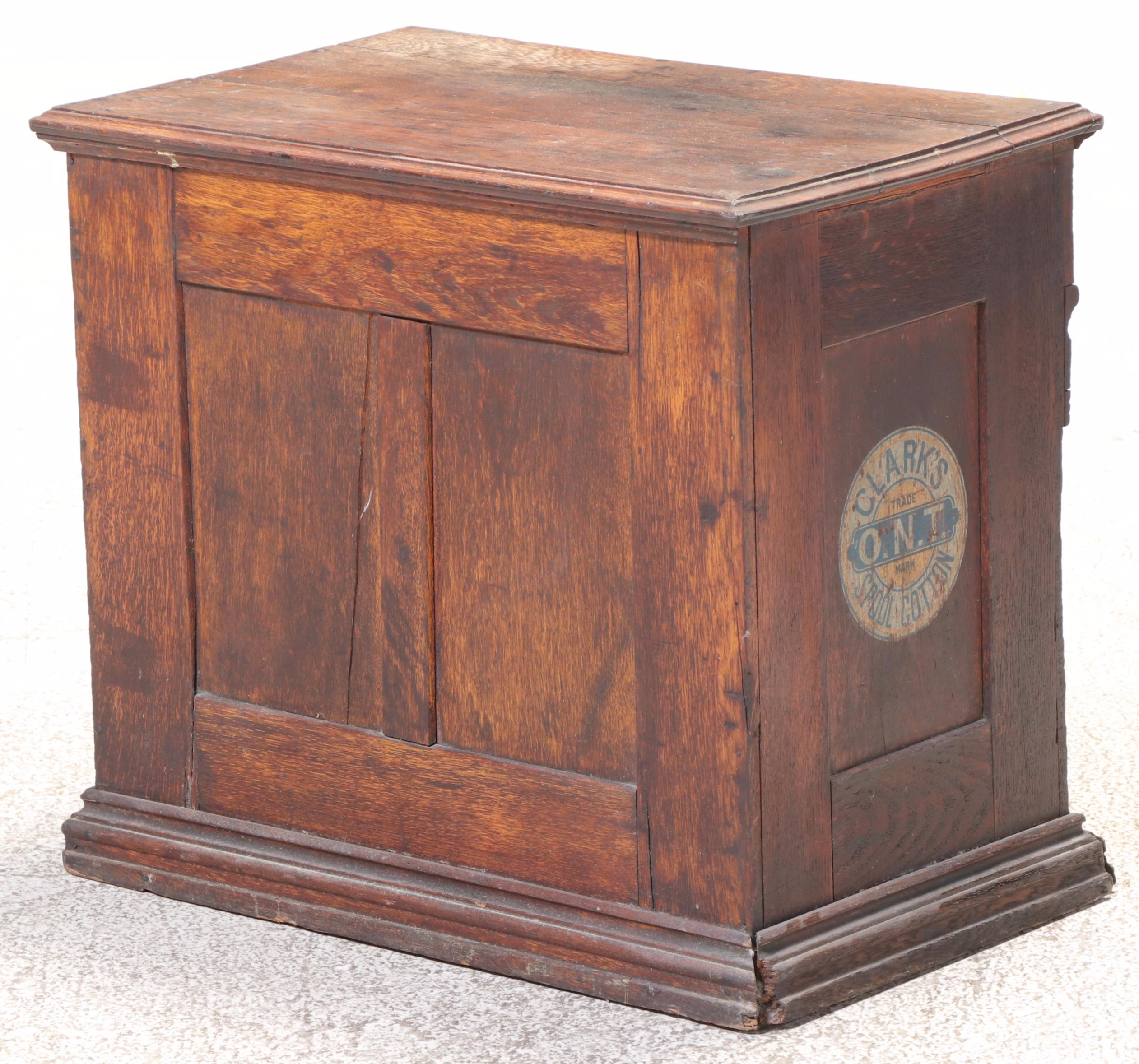 Clark's O.N.T. Oak Six-Drawer Spool Cabinet, Early 20th Century