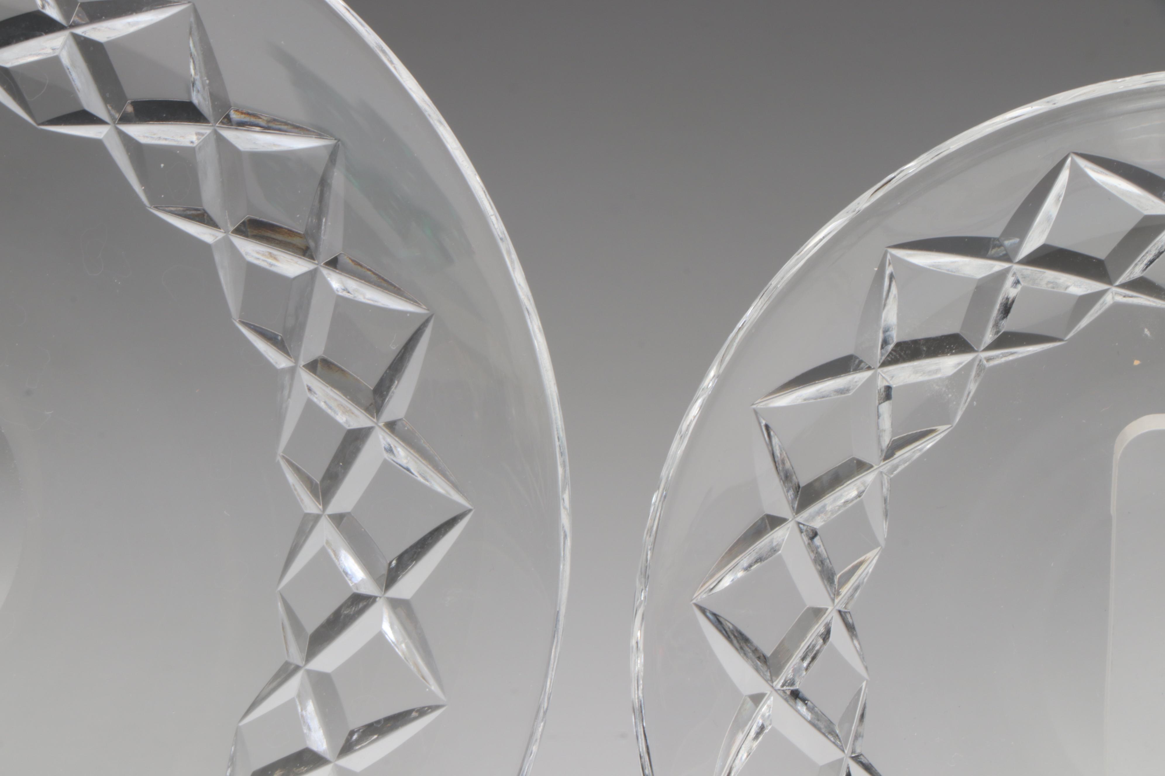 Orrefors "Karolina" Crystal Bread&Butter and Salad Plates and Glass Salt Cellars