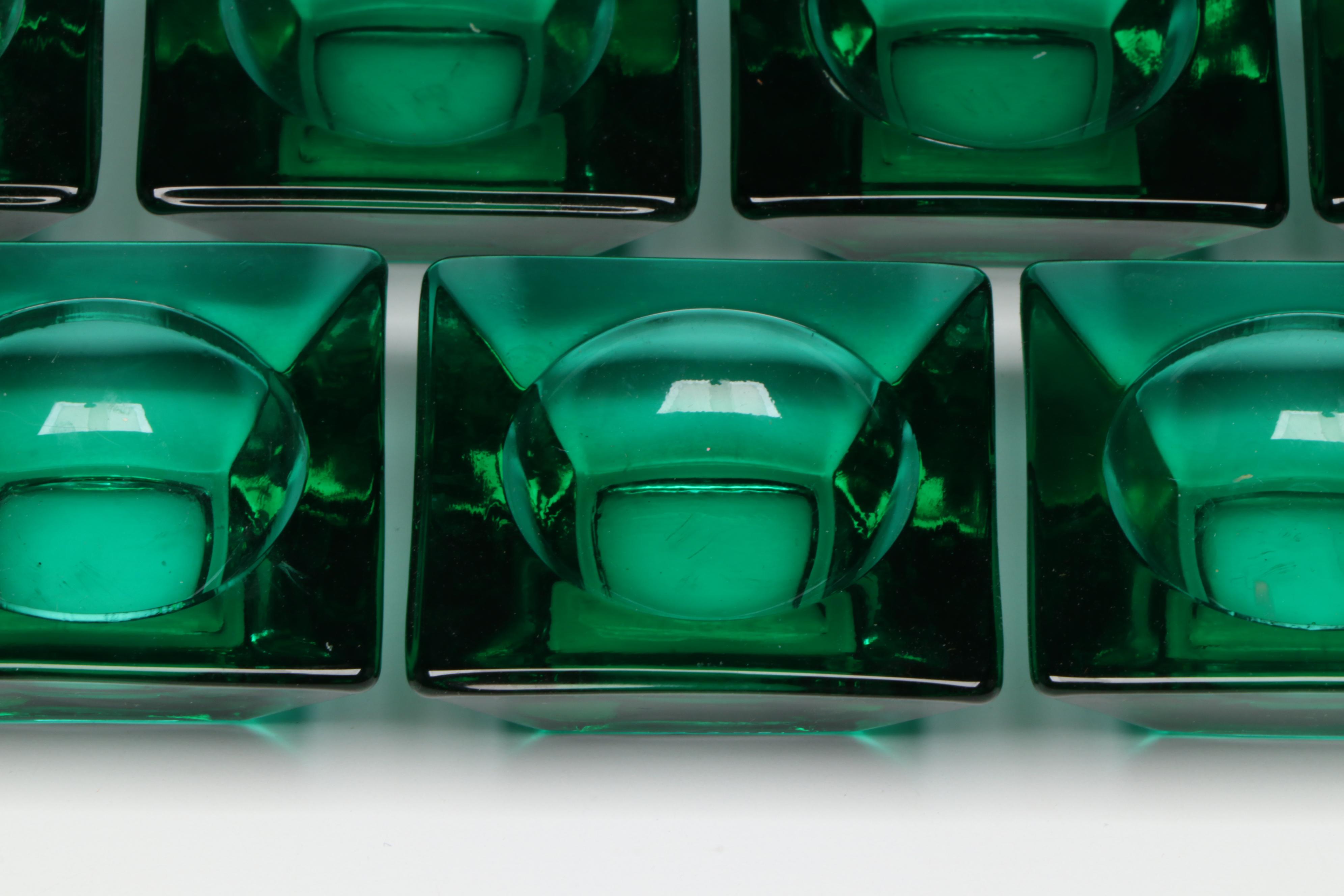 Orrefors "Karolina" Crystal Bread&Butter and Salad Plates and Glass Salt Cellars