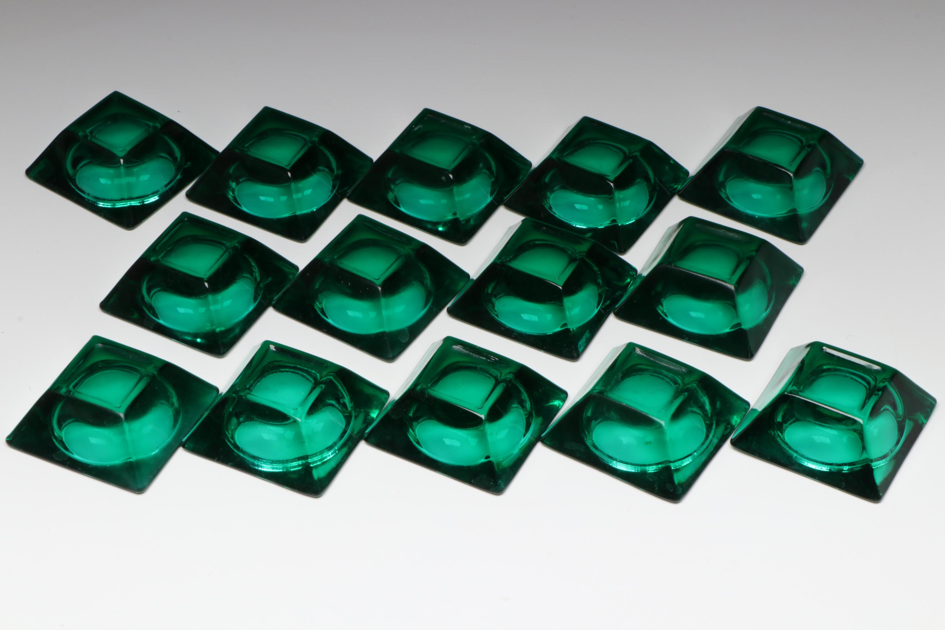 Orrefors "Karolina" Crystal Bread&Butter and Salad Plates and Glass Salt Cellars