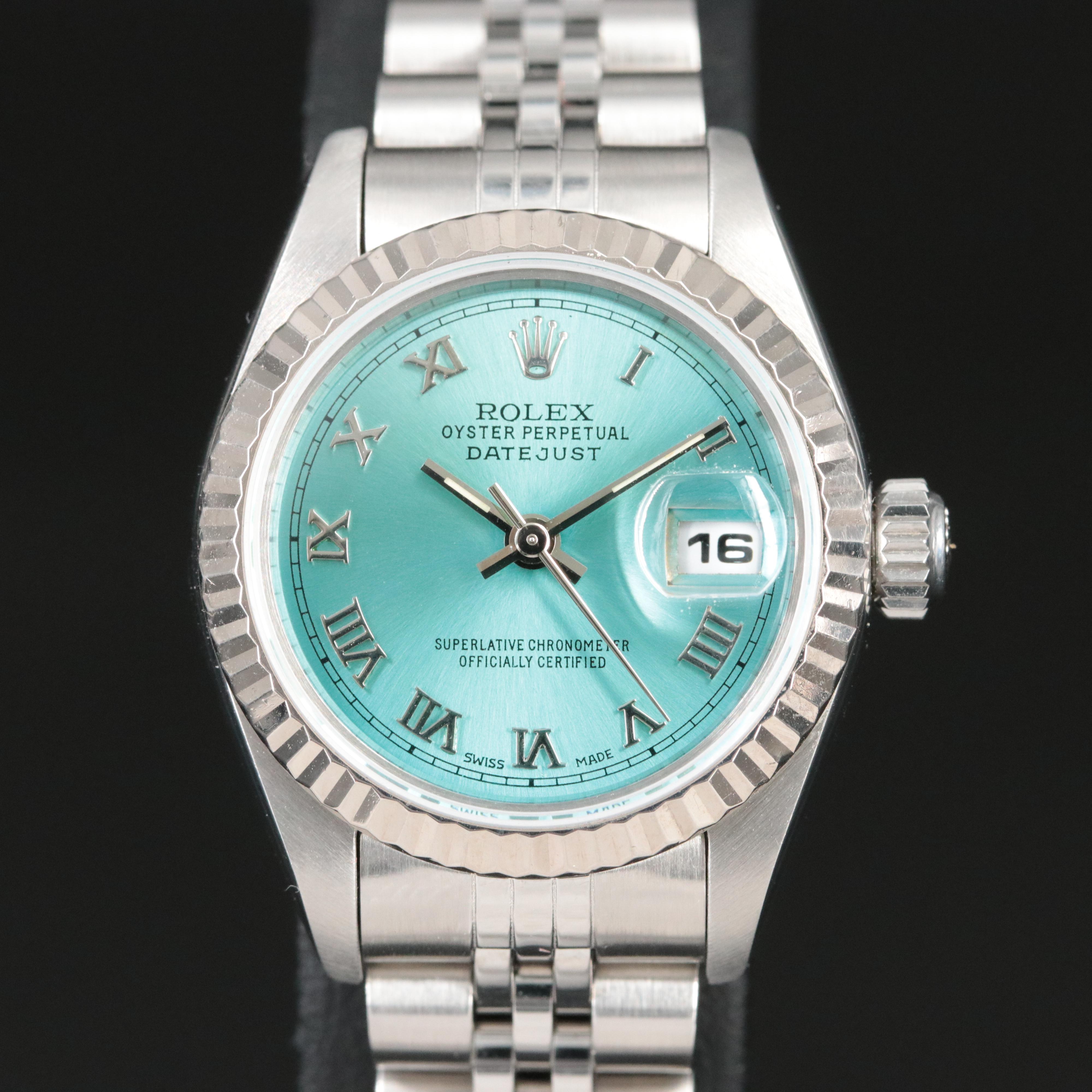 1999 Rolex Datejust 79174 Turquoise Steel Automatic Watch