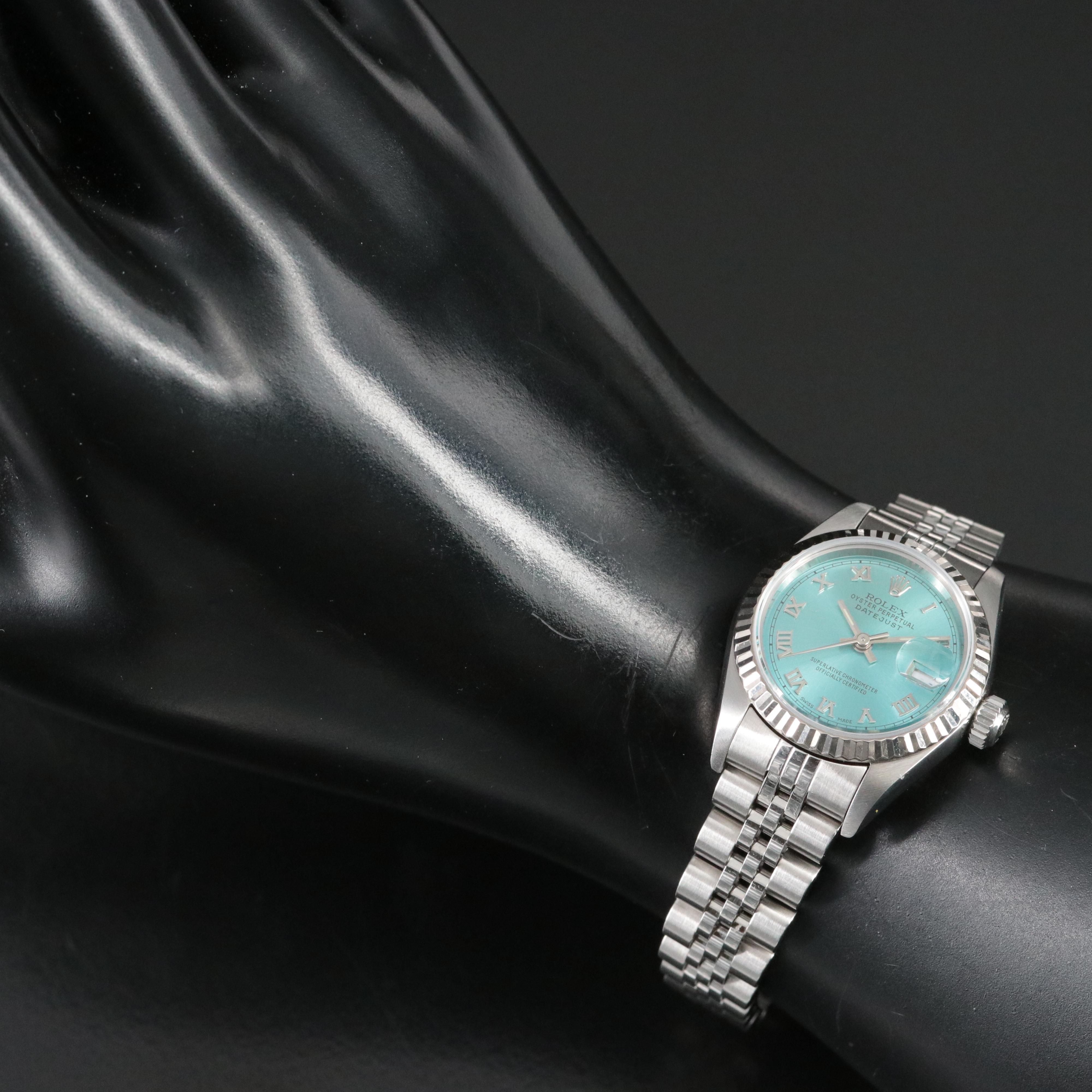 1999 Rolex Datejust 79174 Turquoise Steel Automatic Watch