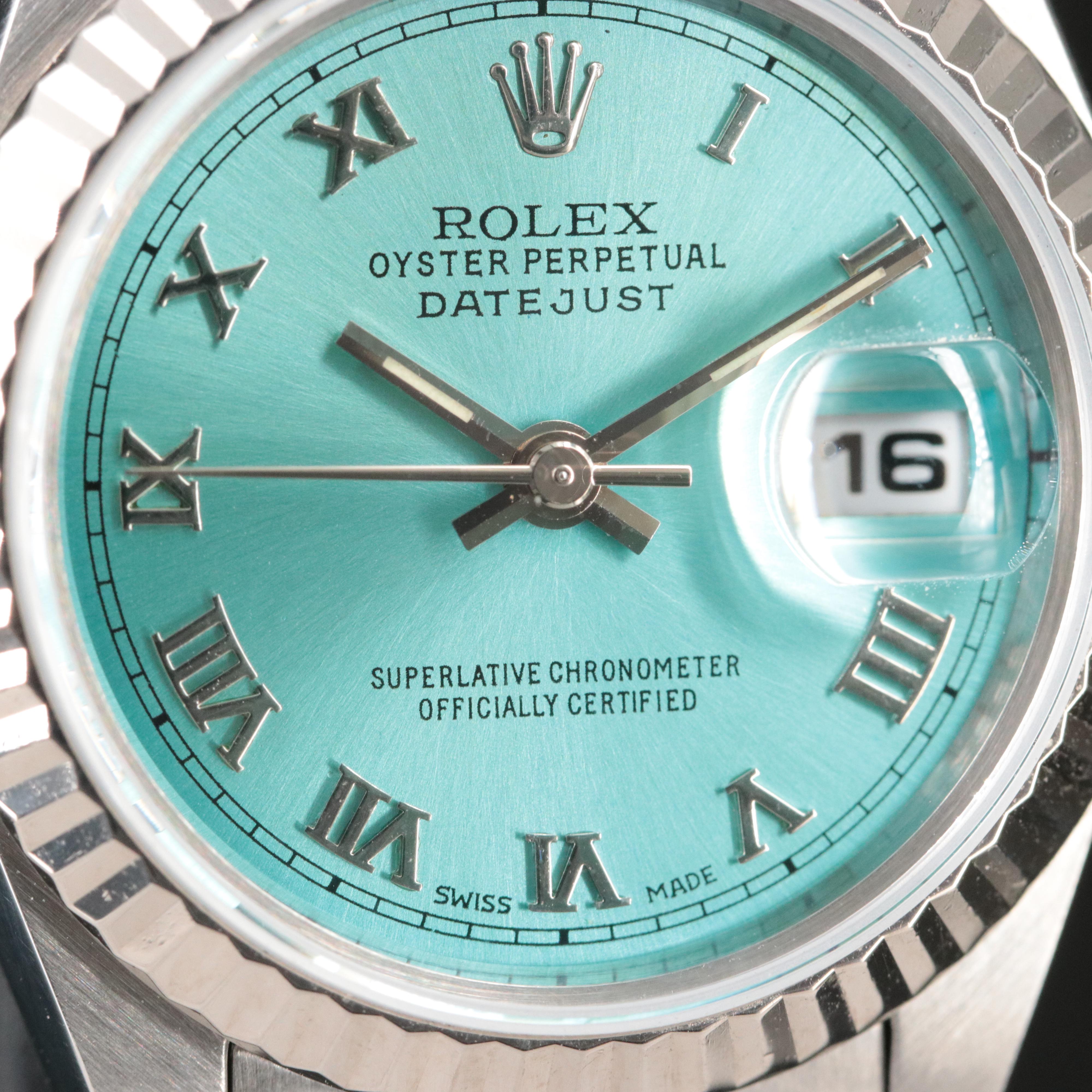 1999 Rolex Datejust 79174 Turquoise Steel Automatic Watch