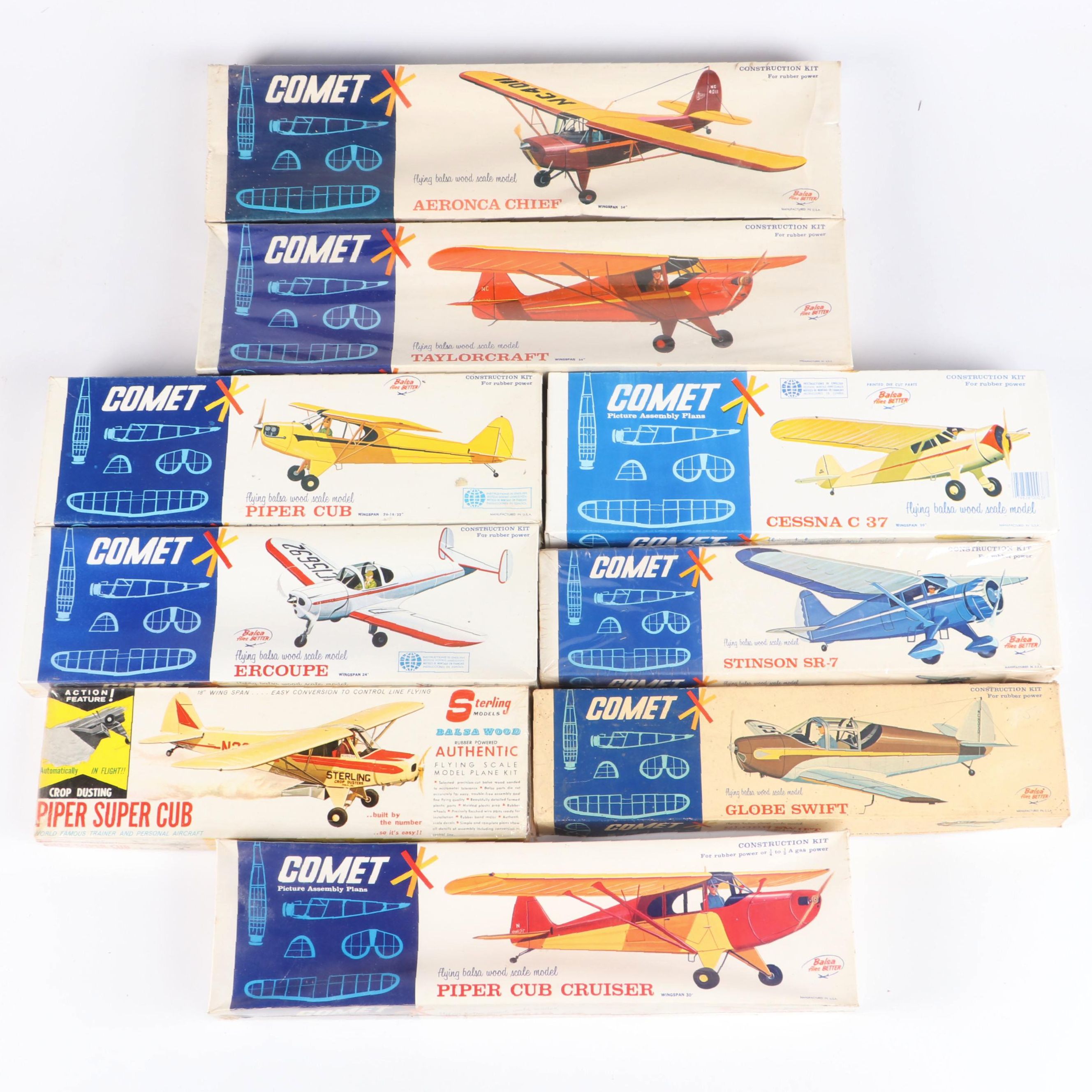 Comet "Piper Cub Cruiser," "Globe Swift" and More Airplane Model Kits