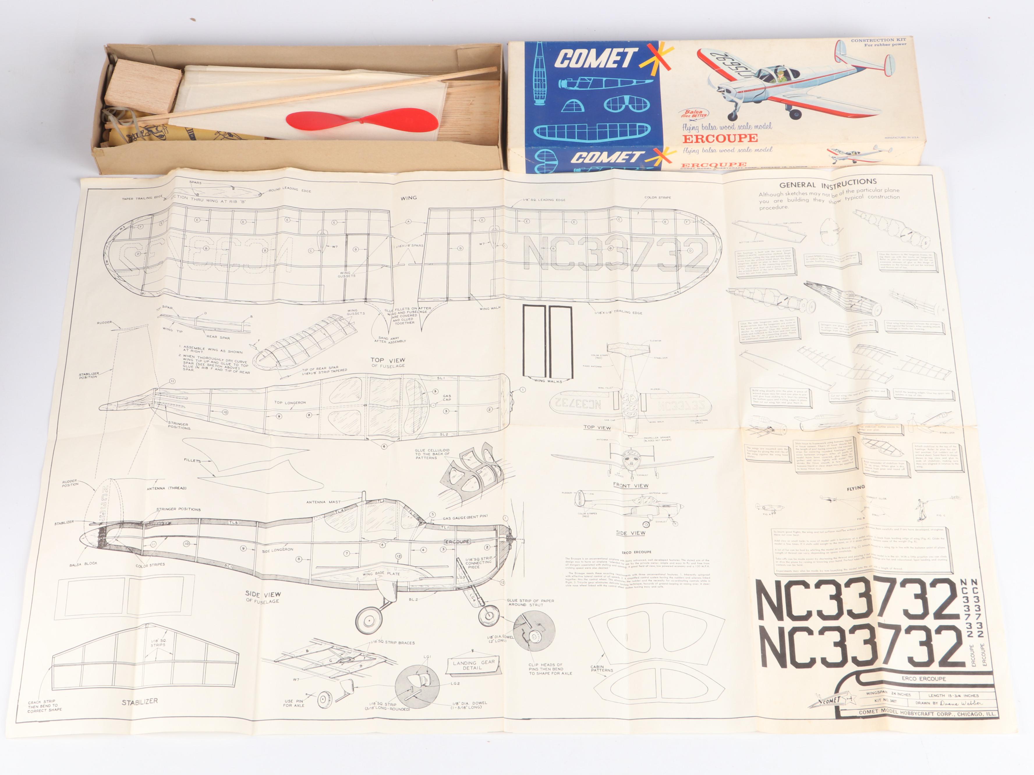 Comet "Piper Cub Cruiser," "P51 Mustang" and More Airplane Model Kits