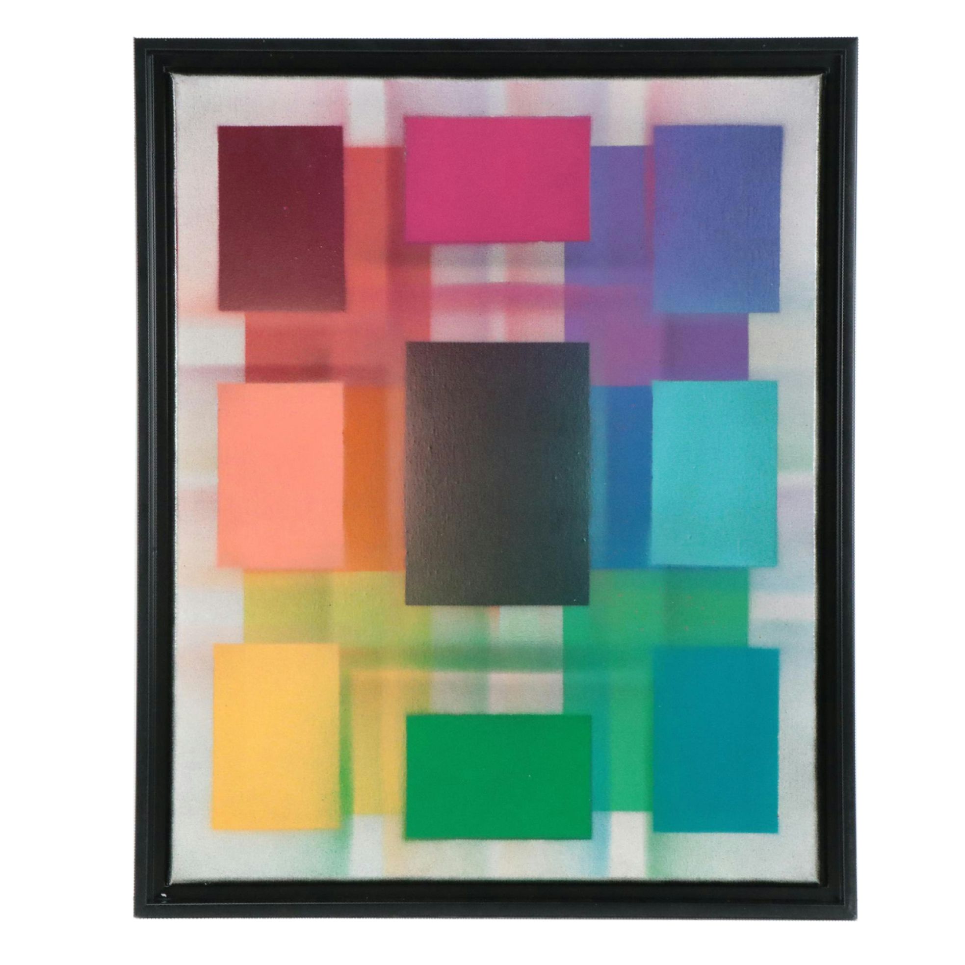 Jason Michael Durham Geometric Mixed Media Painting "Chromatic Resonance," 2024