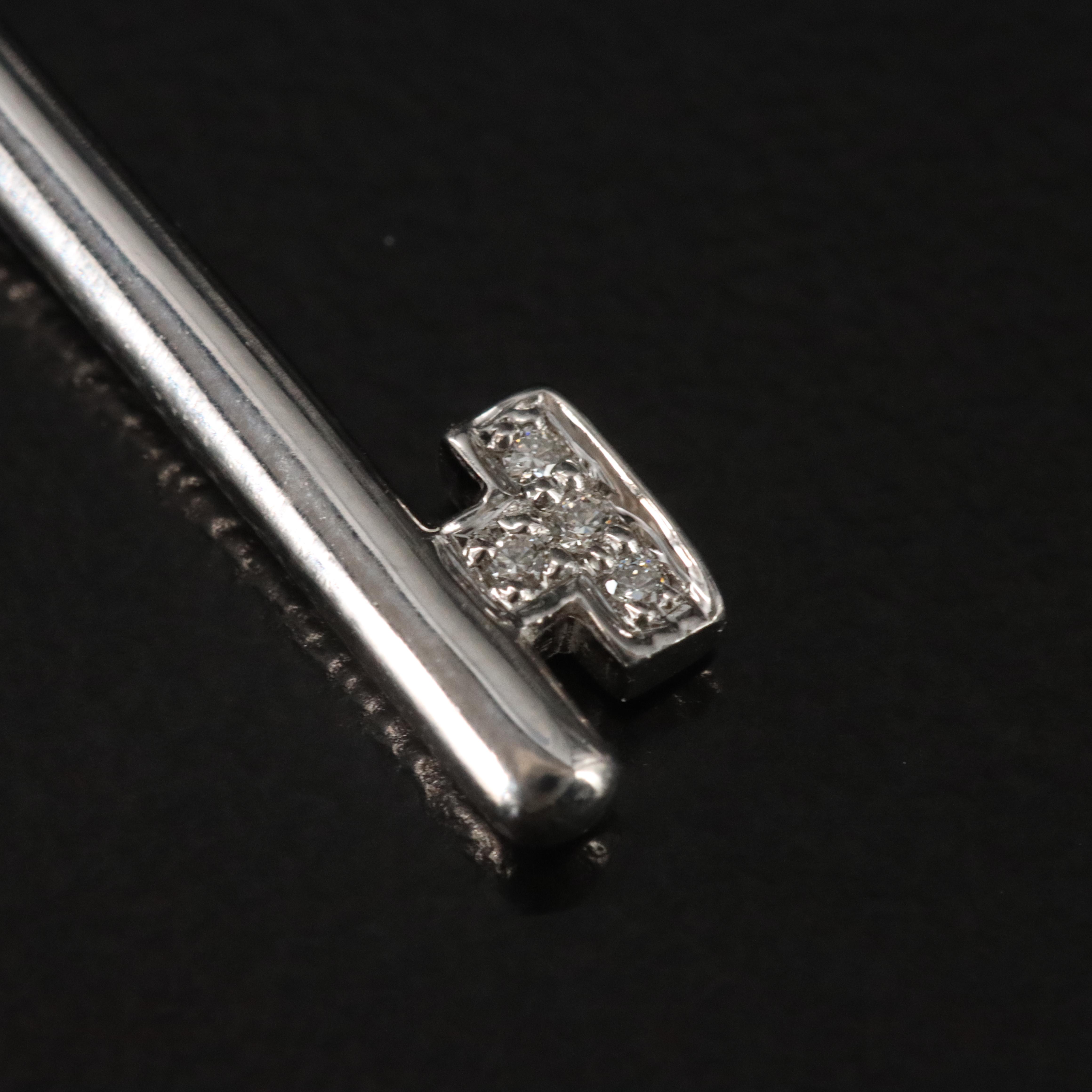 Tiffany & Co. "Keys" 18K Diamond Crown Key Pendant