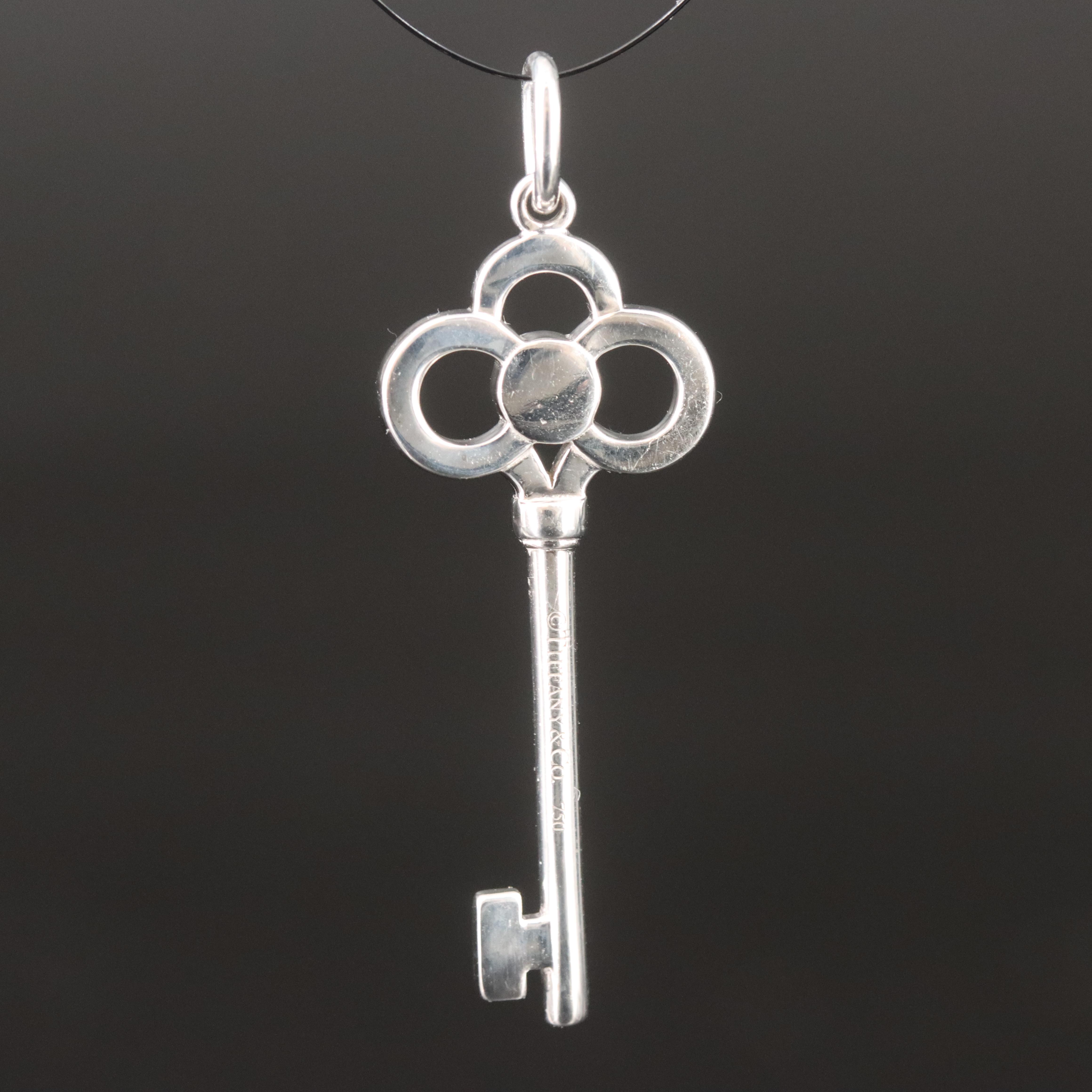 Tiffany & Co. "Keys" 18K Diamond Crown Key Pendant