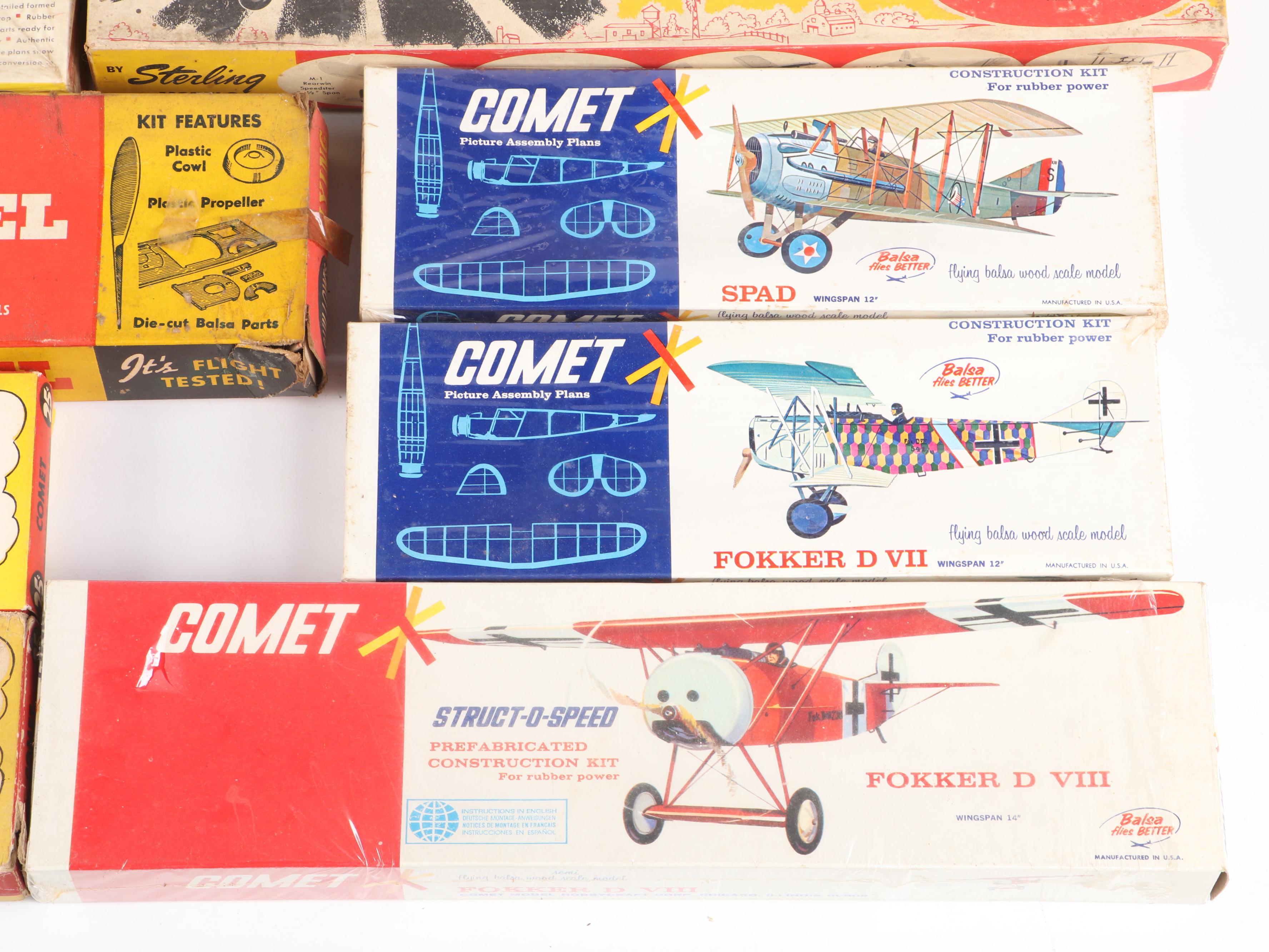 Comet "Fokker D-VII," "Spad" and More Airplane Model Kits