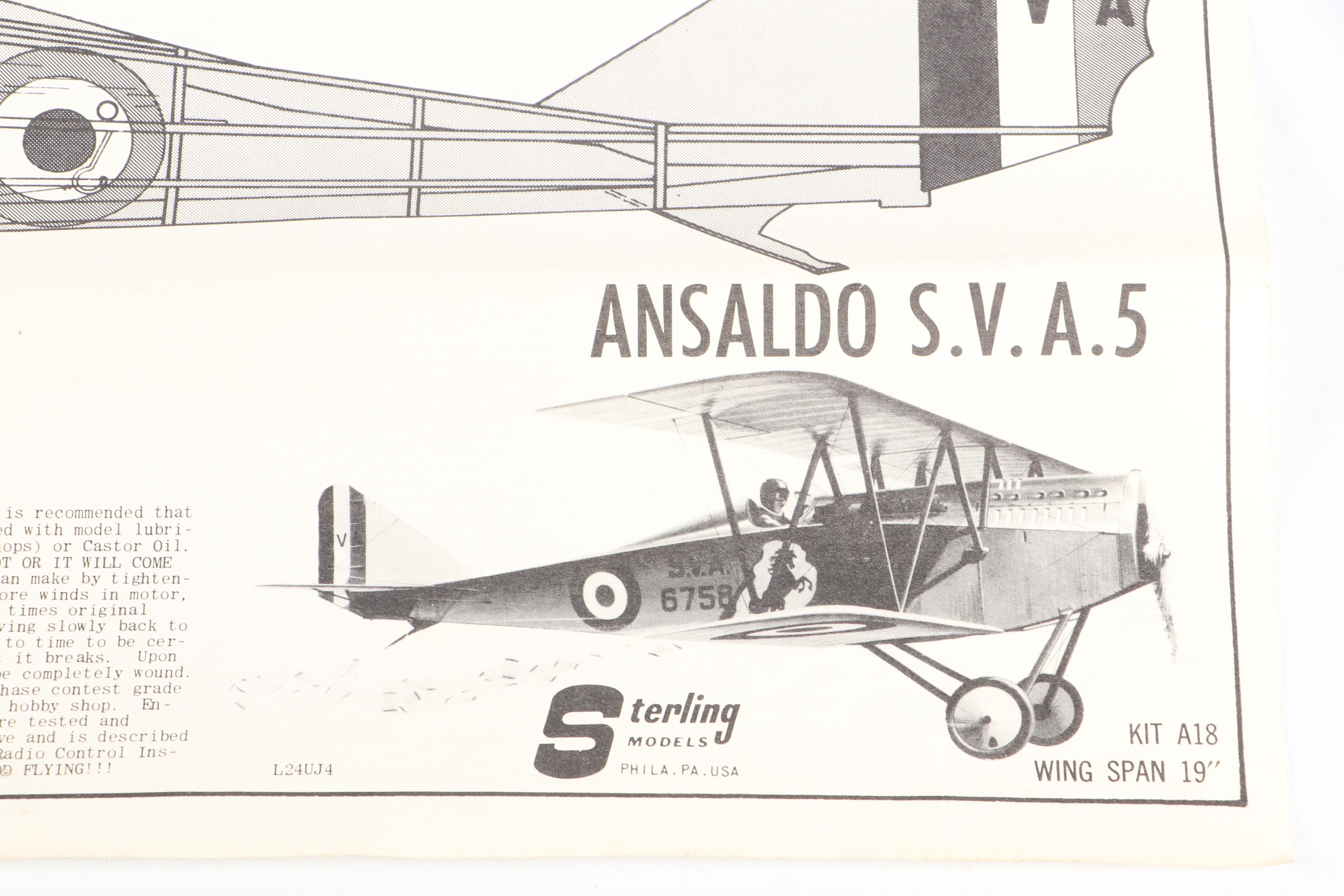 Comet "Fokker D-VII," "Spad" and More Airplane Model Kits