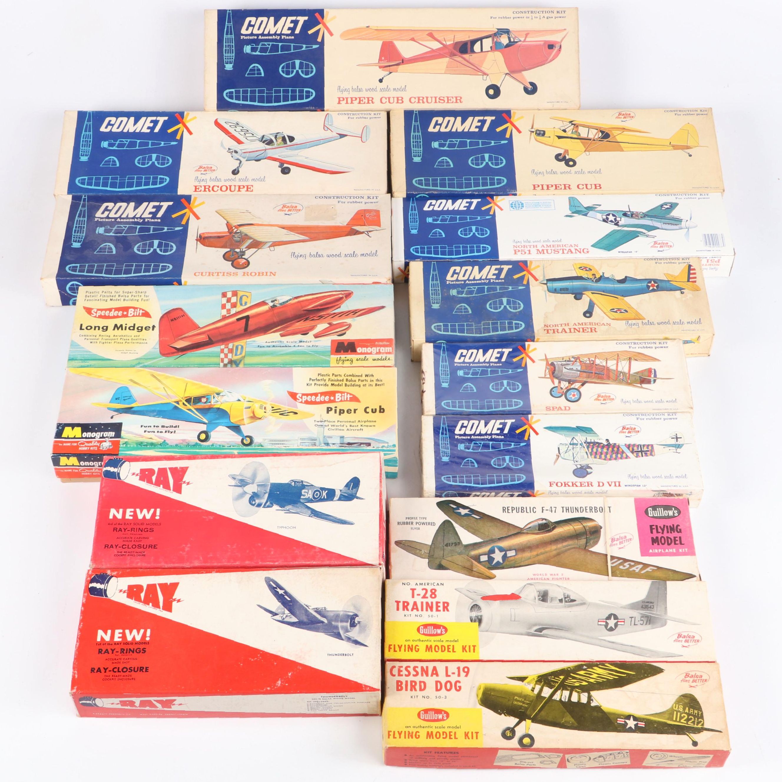 Comet "Piper Cub Cruiser," "P51 Mustang" and More Airplane Model Kits