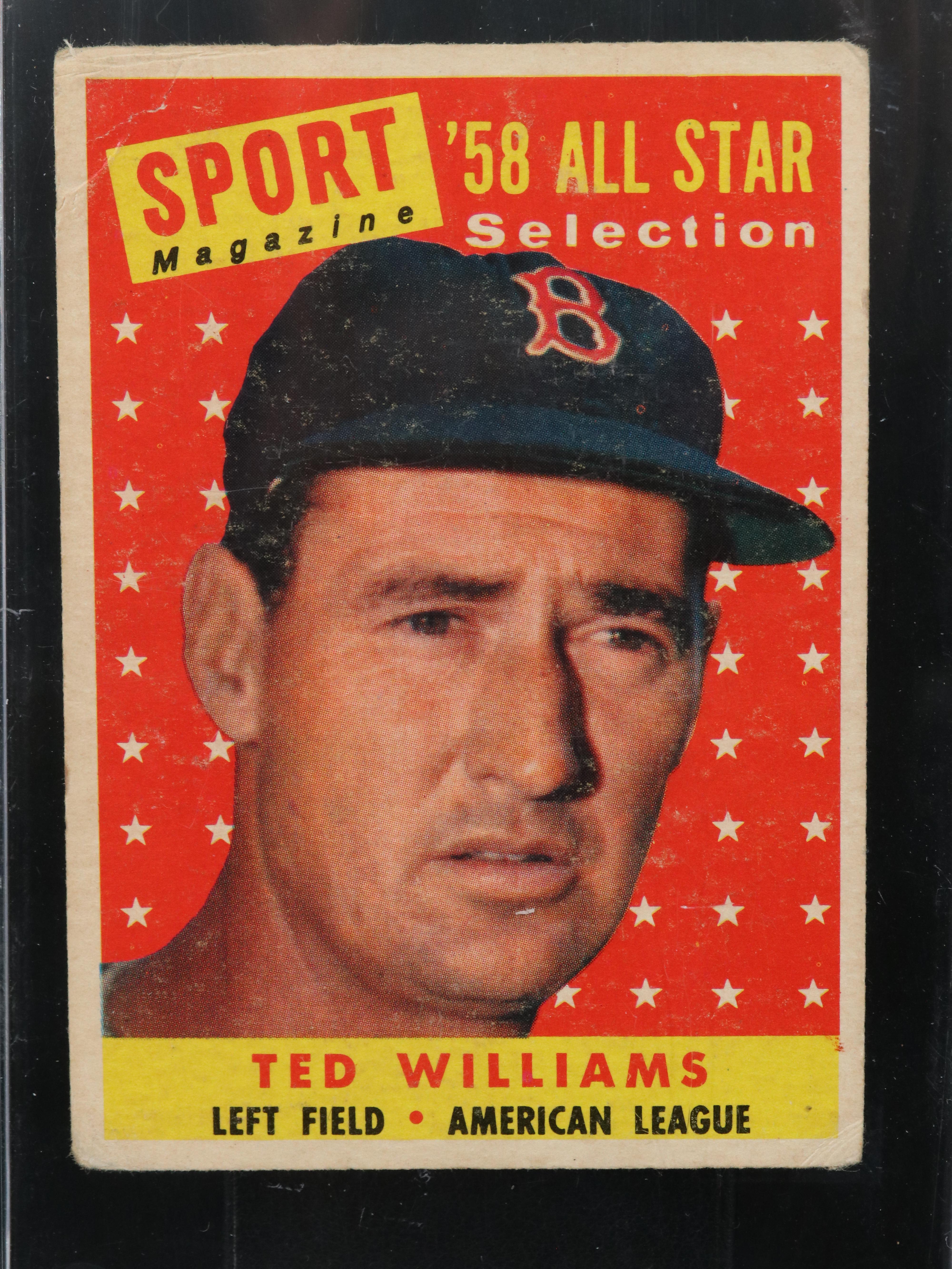 1958 Topps Ted Williams Boston Red Sox All Star Baseball Card
