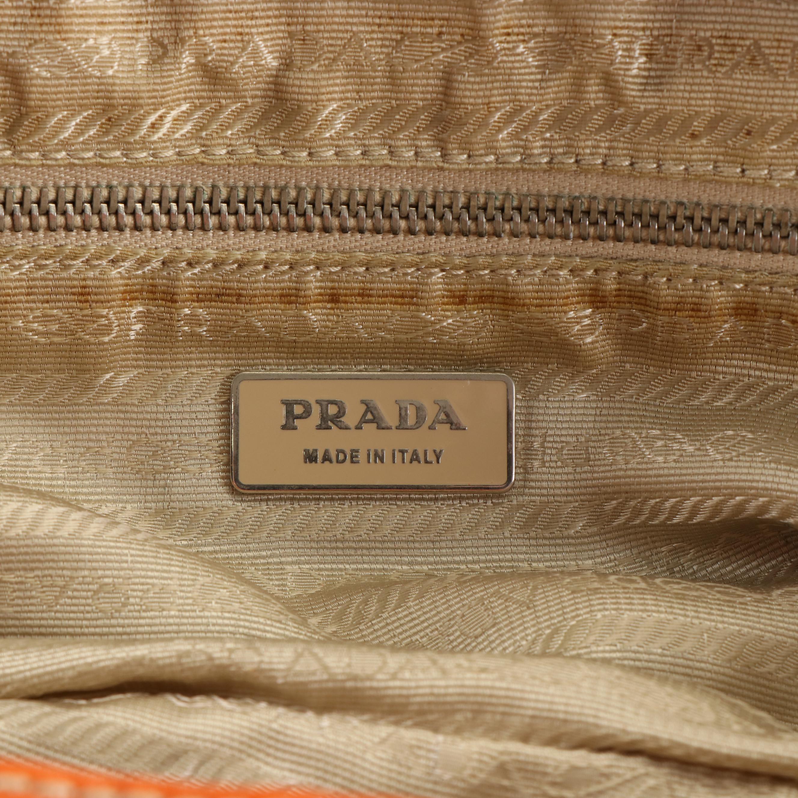 Prada Double Pocket Satchel in Paprika Buffalo Leather