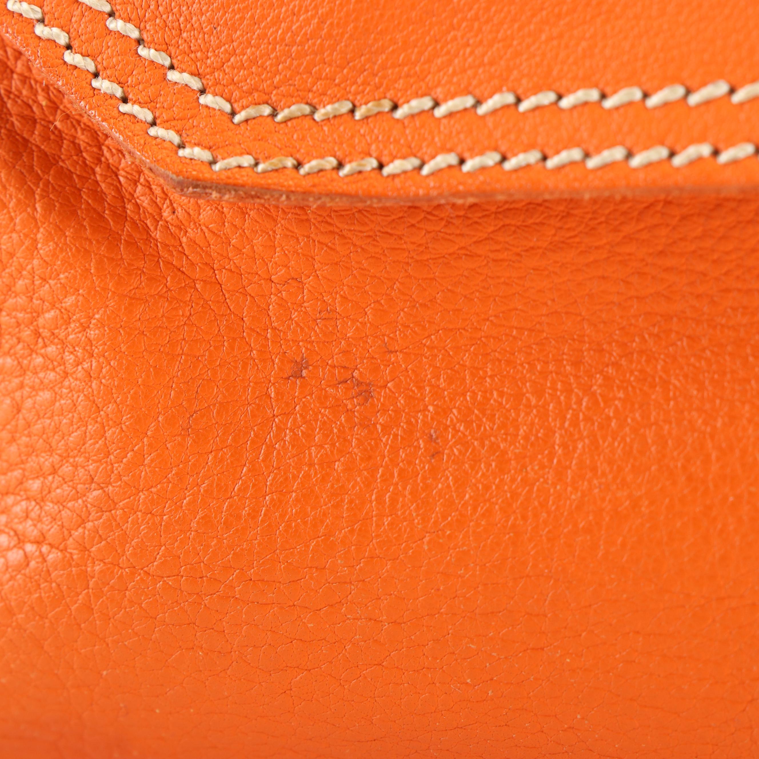 Prada Double Pocket Satchel in Paprika Buffalo Leather