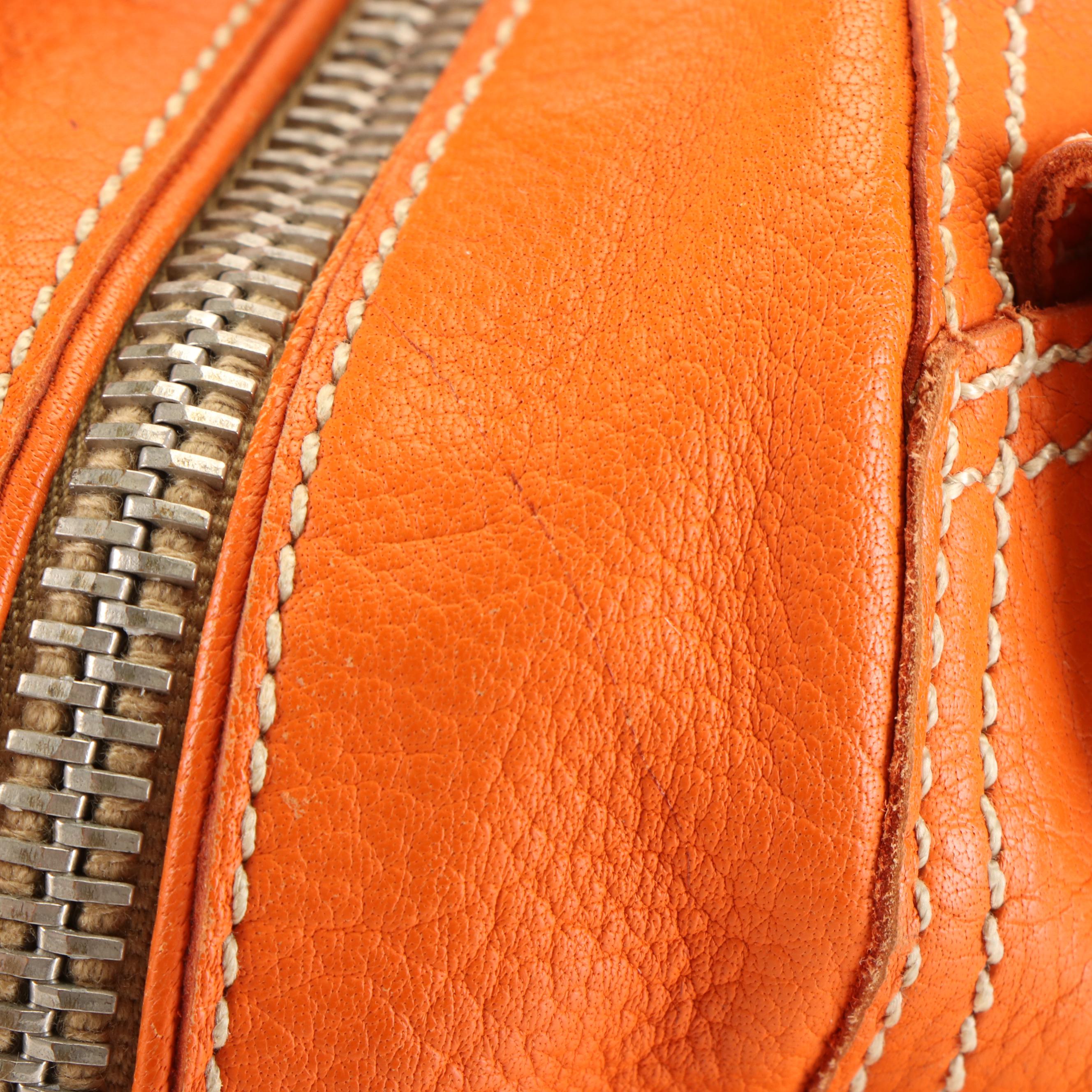 Prada Double Pocket Satchel in Paprika Buffalo Leather