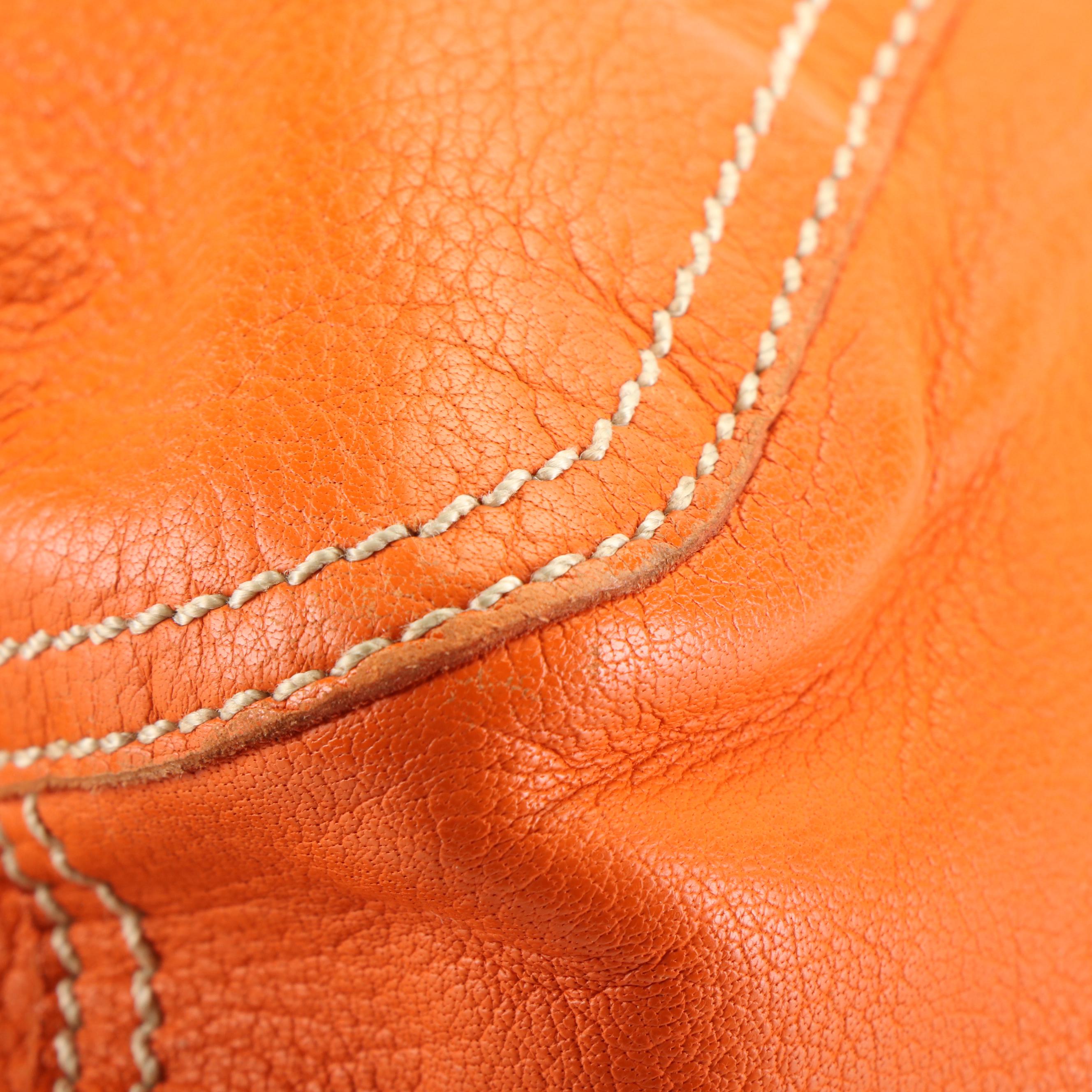 Prada Double Pocket Satchel in Paprika Buffalo Leather