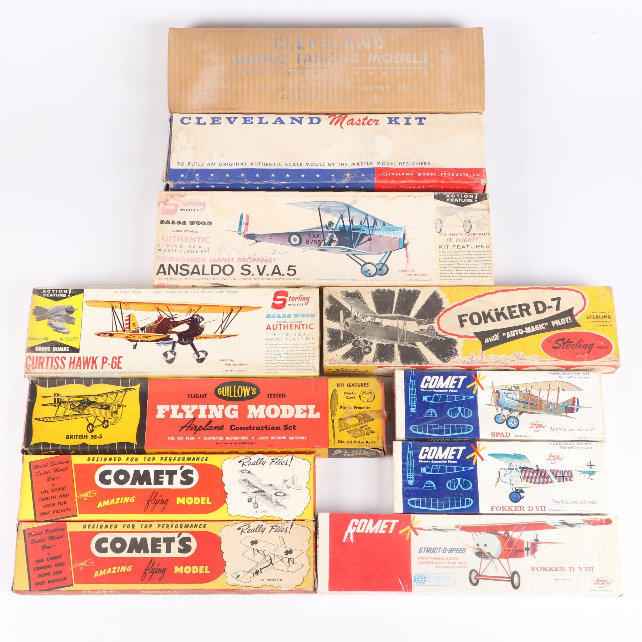 Comet "Fokker D-VII," "Spad" and More Airplane Model Kits