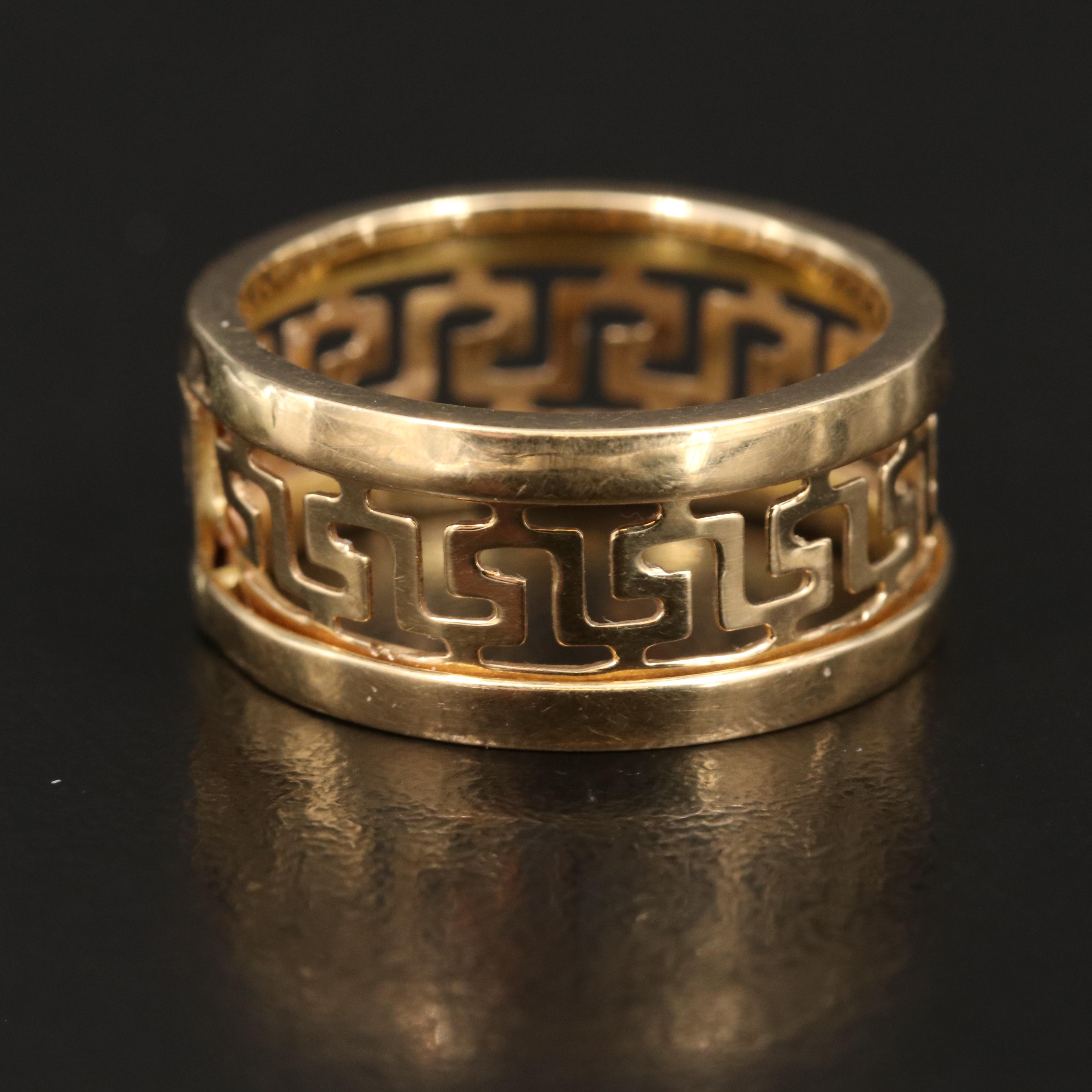 18K Open Greek Key Band