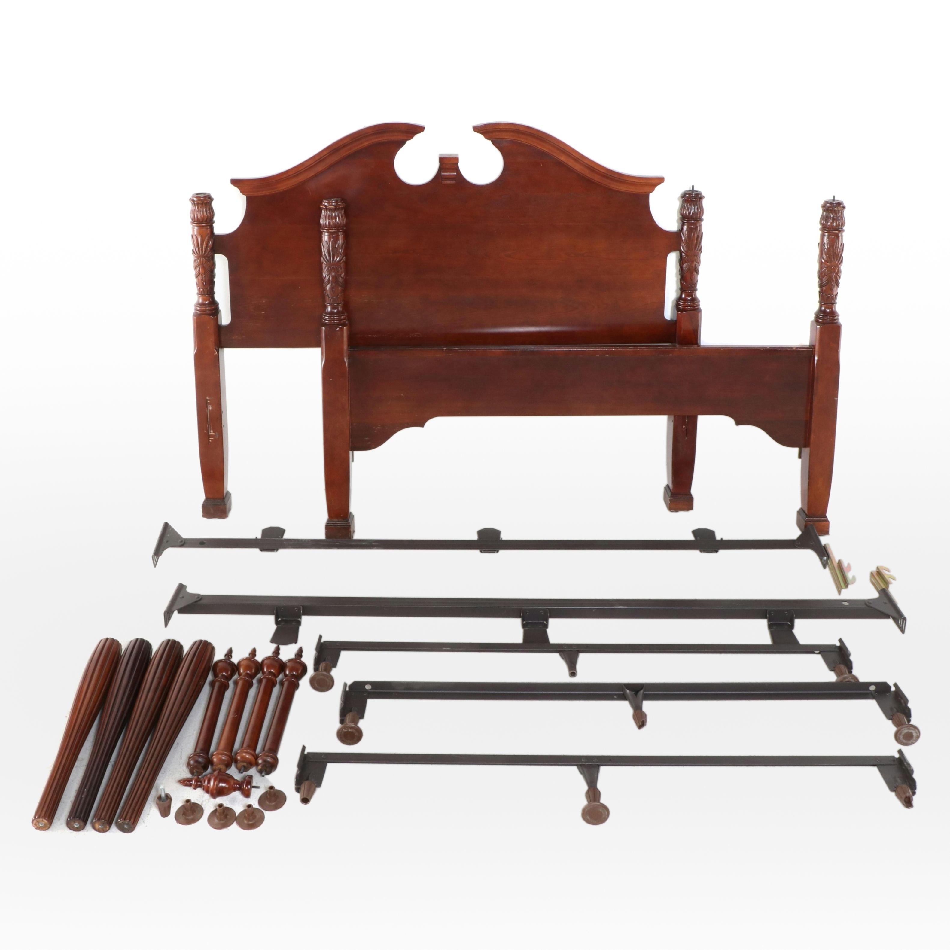 Broyhill Furniture Georgian Style Four Poster Queen Size Bed Frame