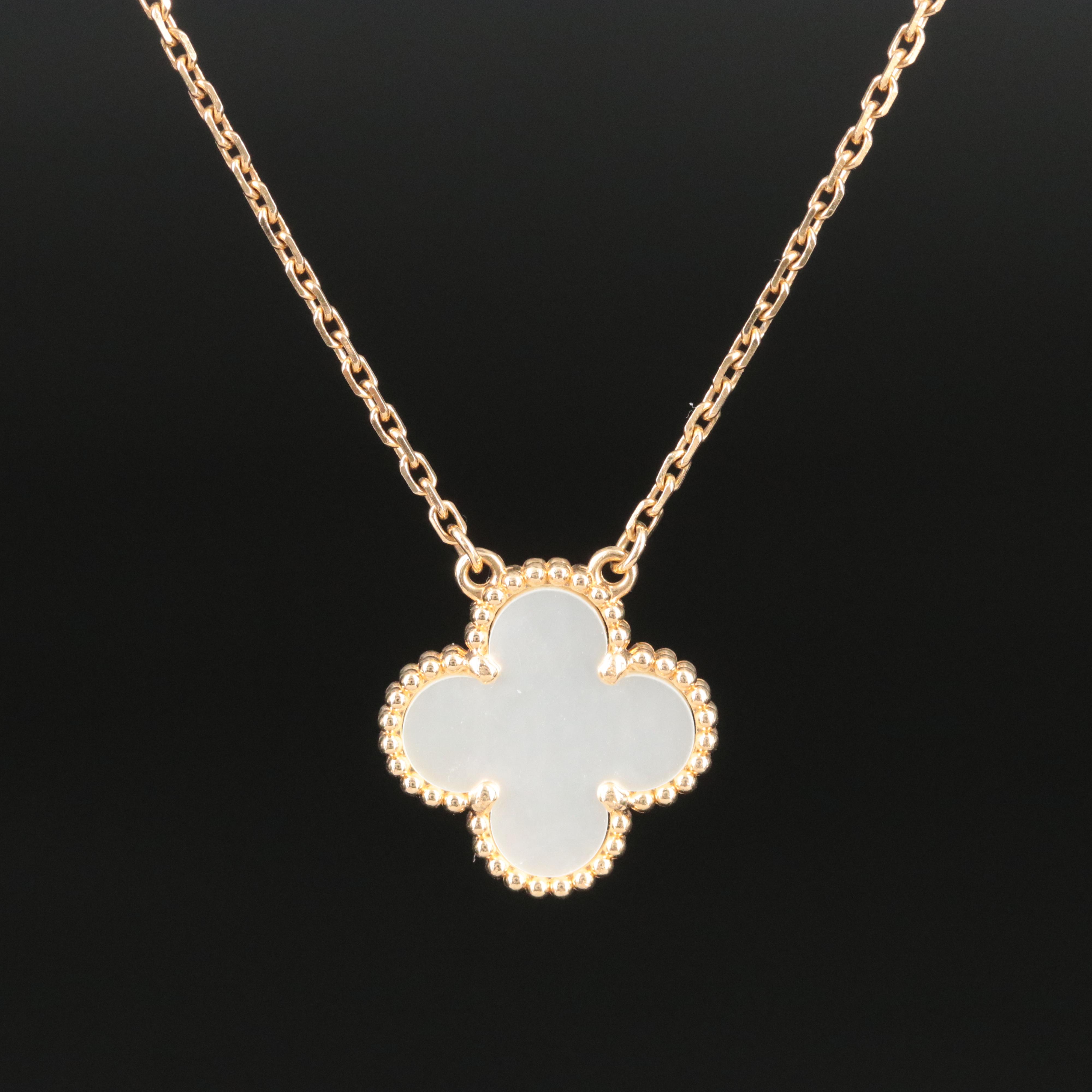 Van Cleef & Arpels Vintage Alhambra 18K Mother of Pearl Necklace