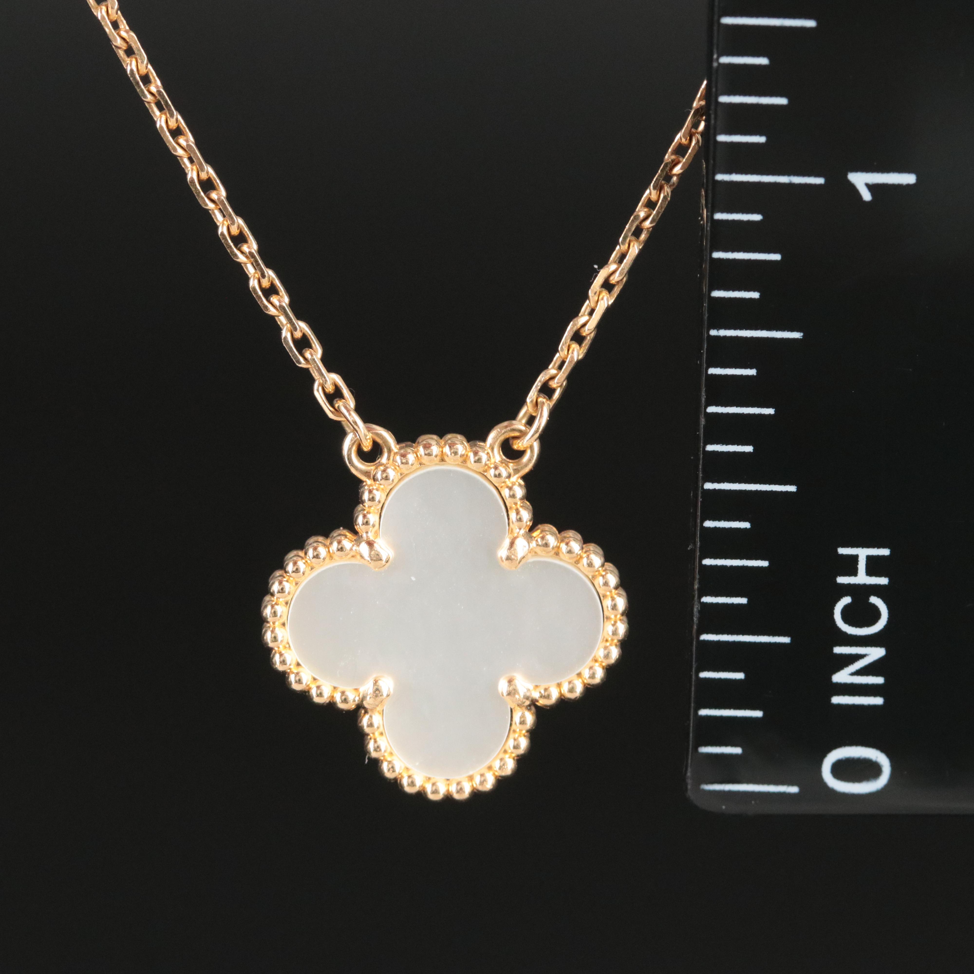 Van Cleef & Arpels Vintage Alhambra 18K Mother of Pearl Necklace