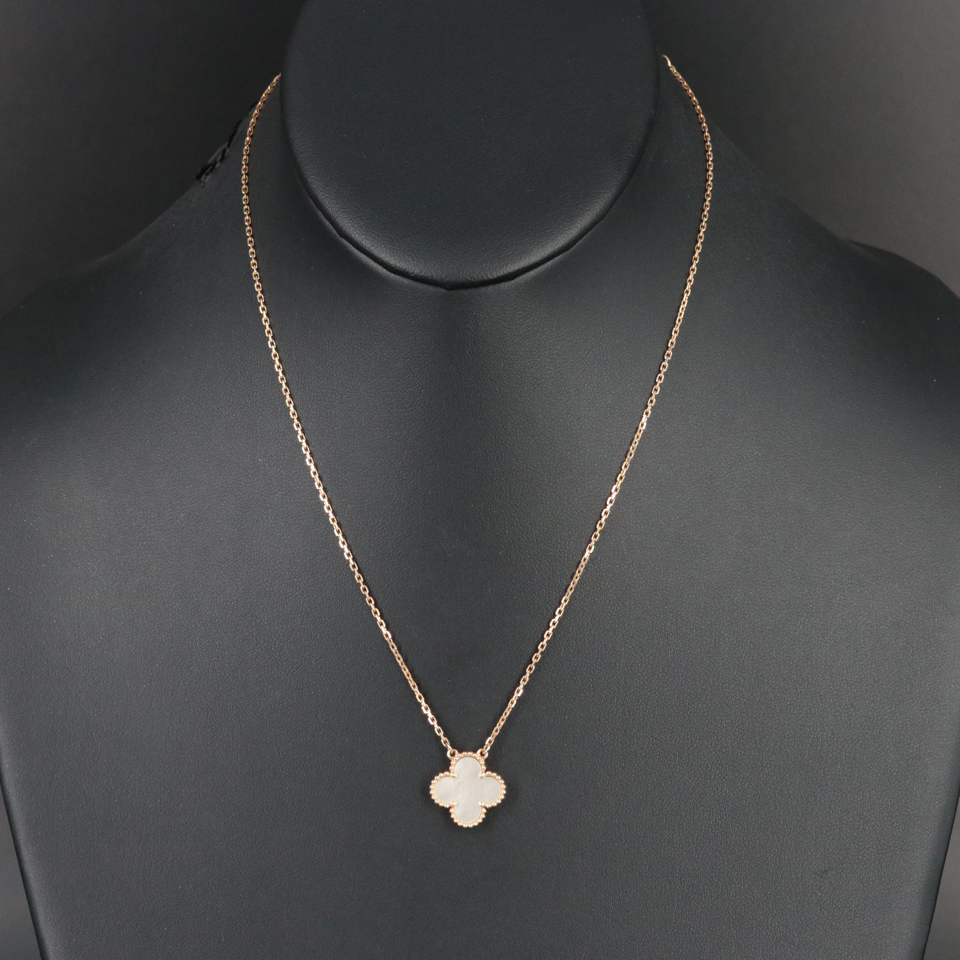 Van Cleef & Arpels Vintage Alhambra 18K Mother of Pearl Necklace