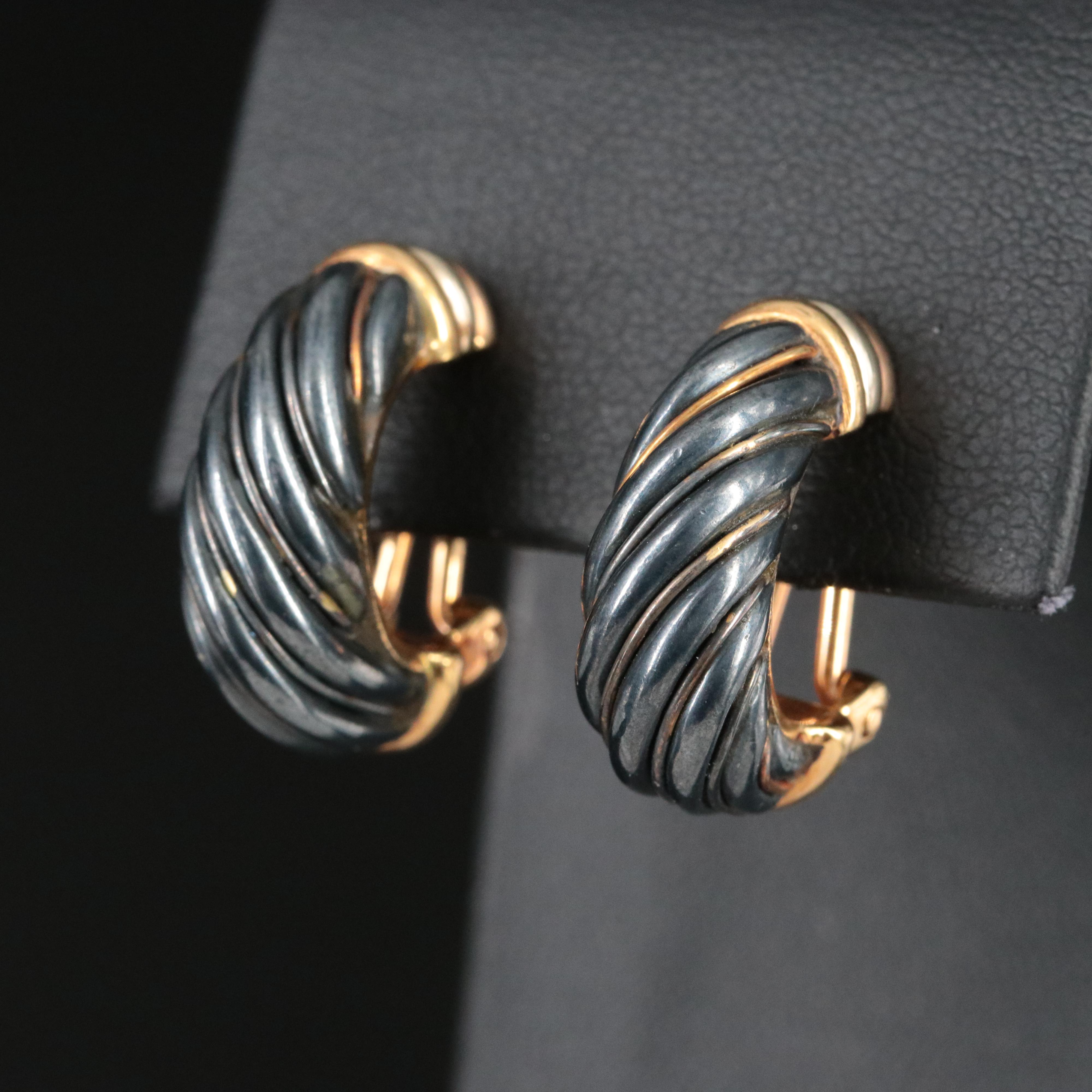 Cartier Trinity 18K and Darkened Silver  Clip Earrings