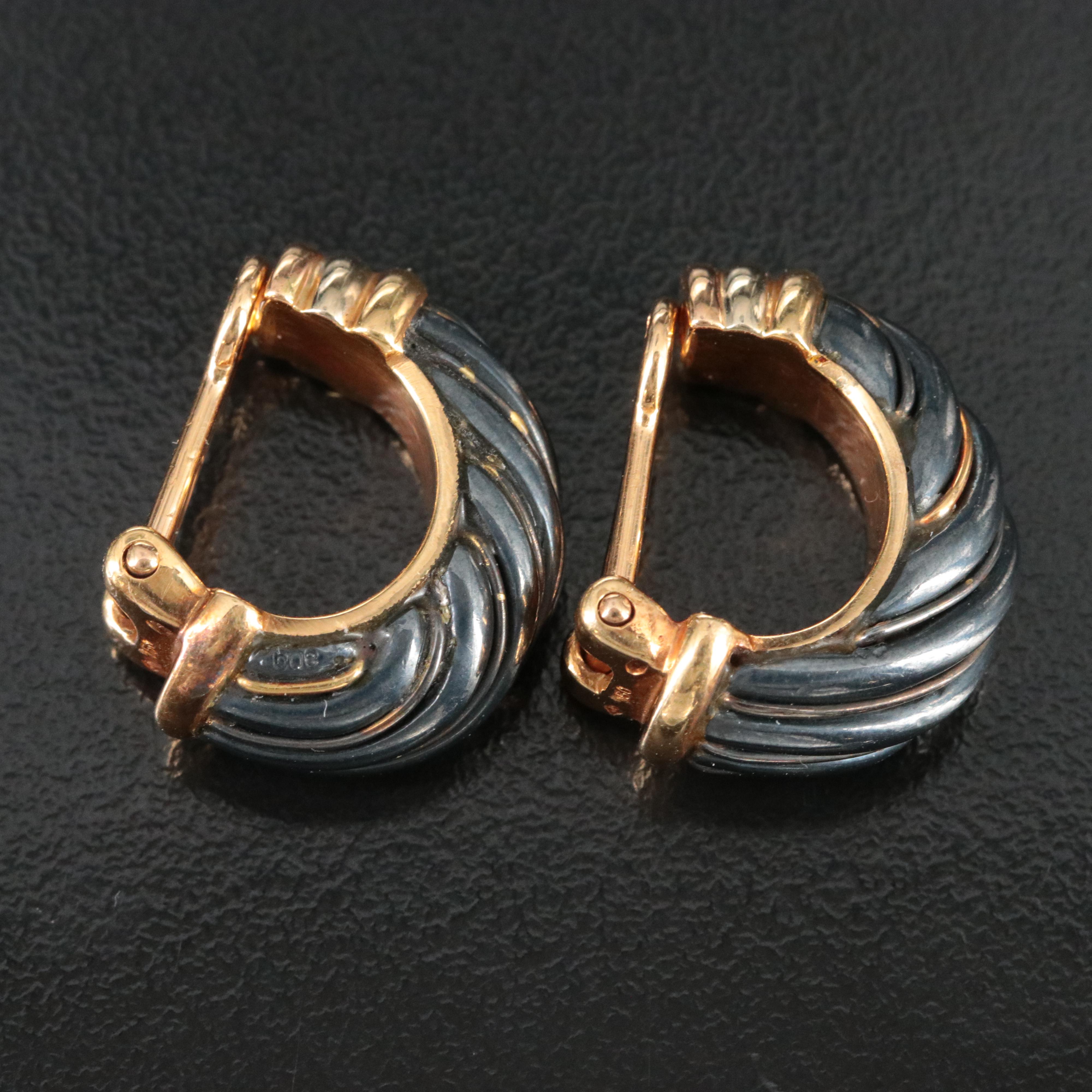 Cartier Trinity 18K and Darkened Silver  Clip Earrings