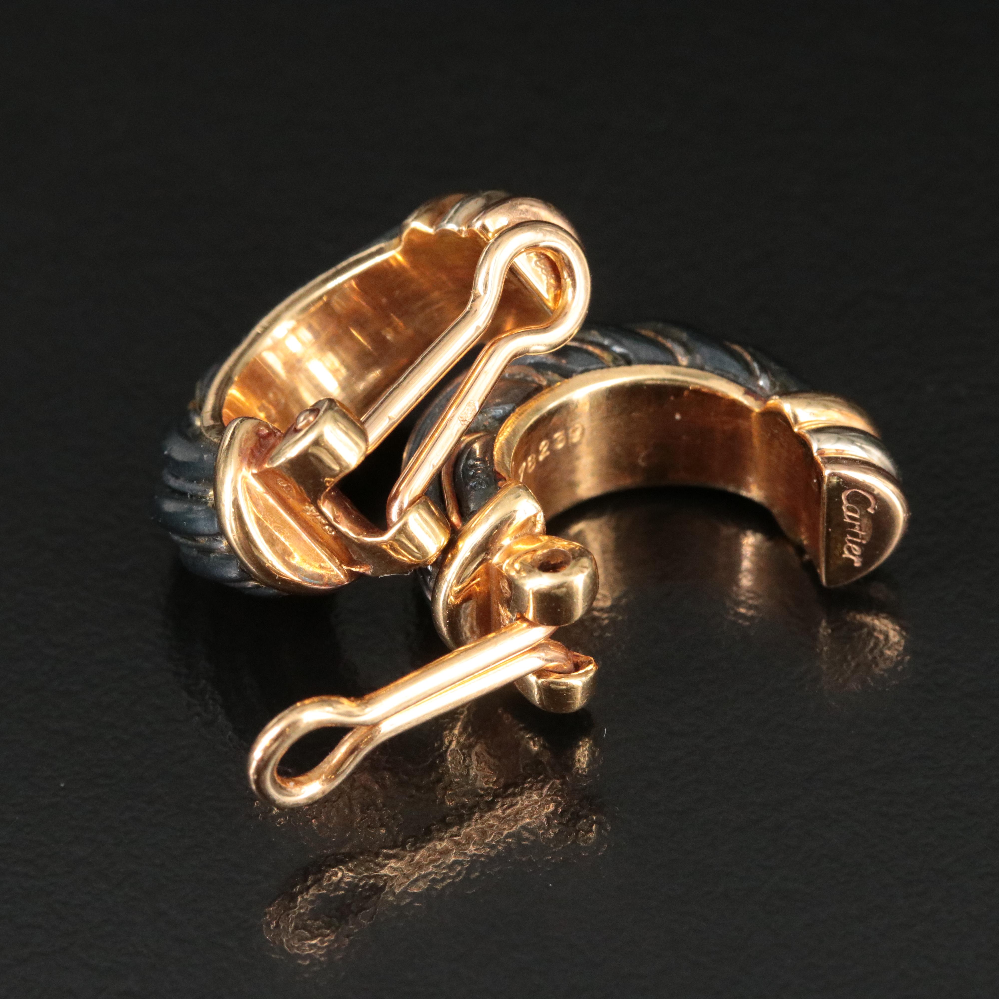 Cartier Trinity 18K and Darkened Silver  Clip Earrings