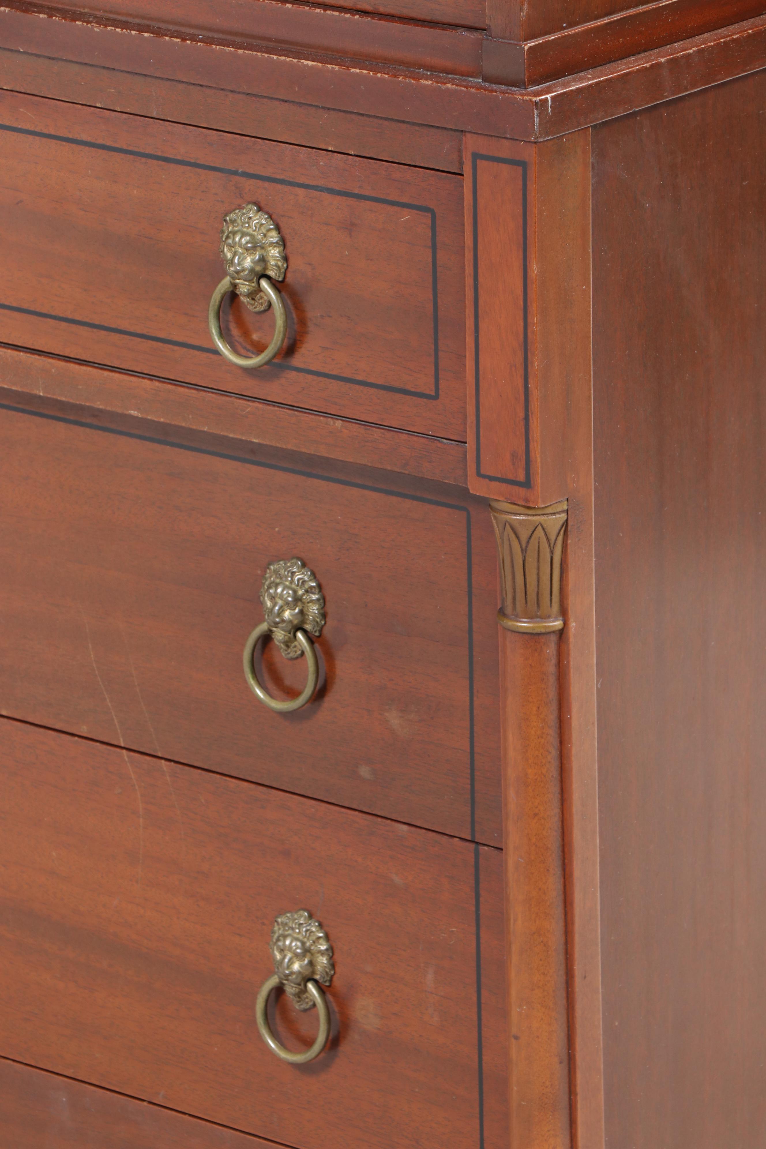 Northern Furniture Co. "Rway" Regency Style Mahogany Six-Drawer Chest