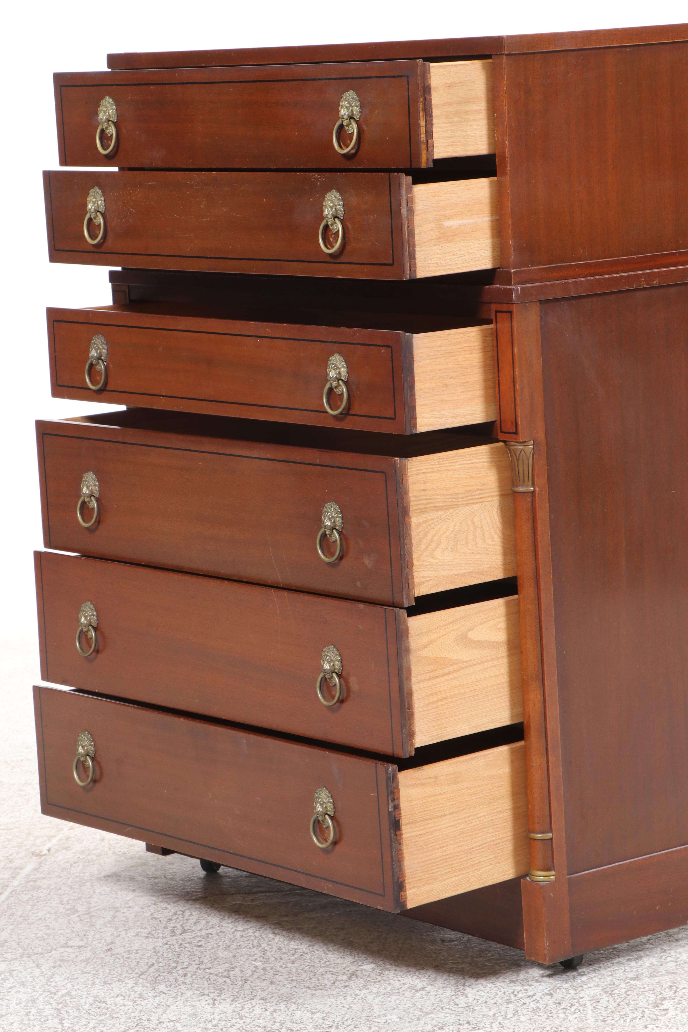 Northern Furniture Co. "Rway" Regency Style Mahogany Six-Drawer Chest