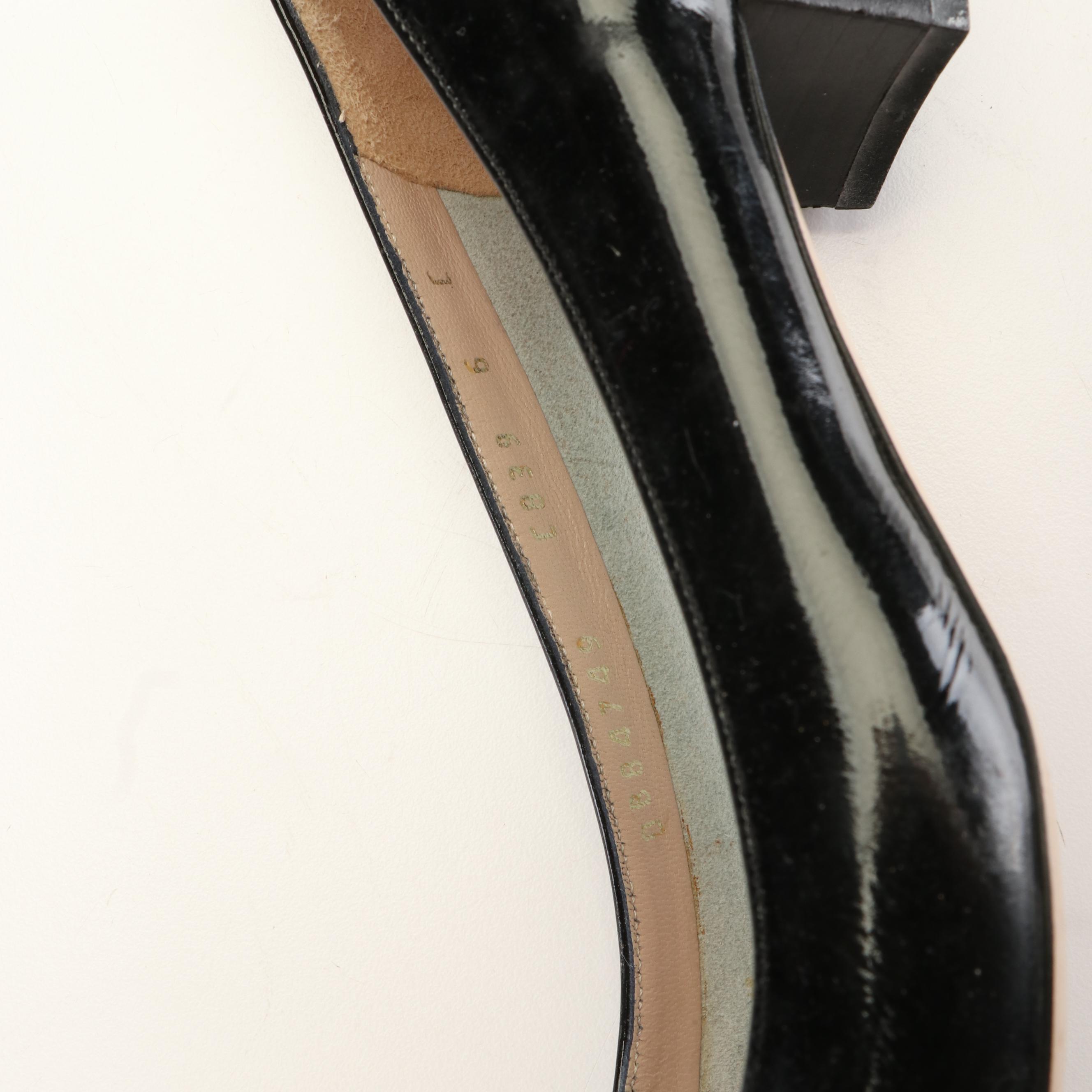 Salvatore Ferragamo Lillaz Vara Bow Low Heel Pumps in Patent Leather