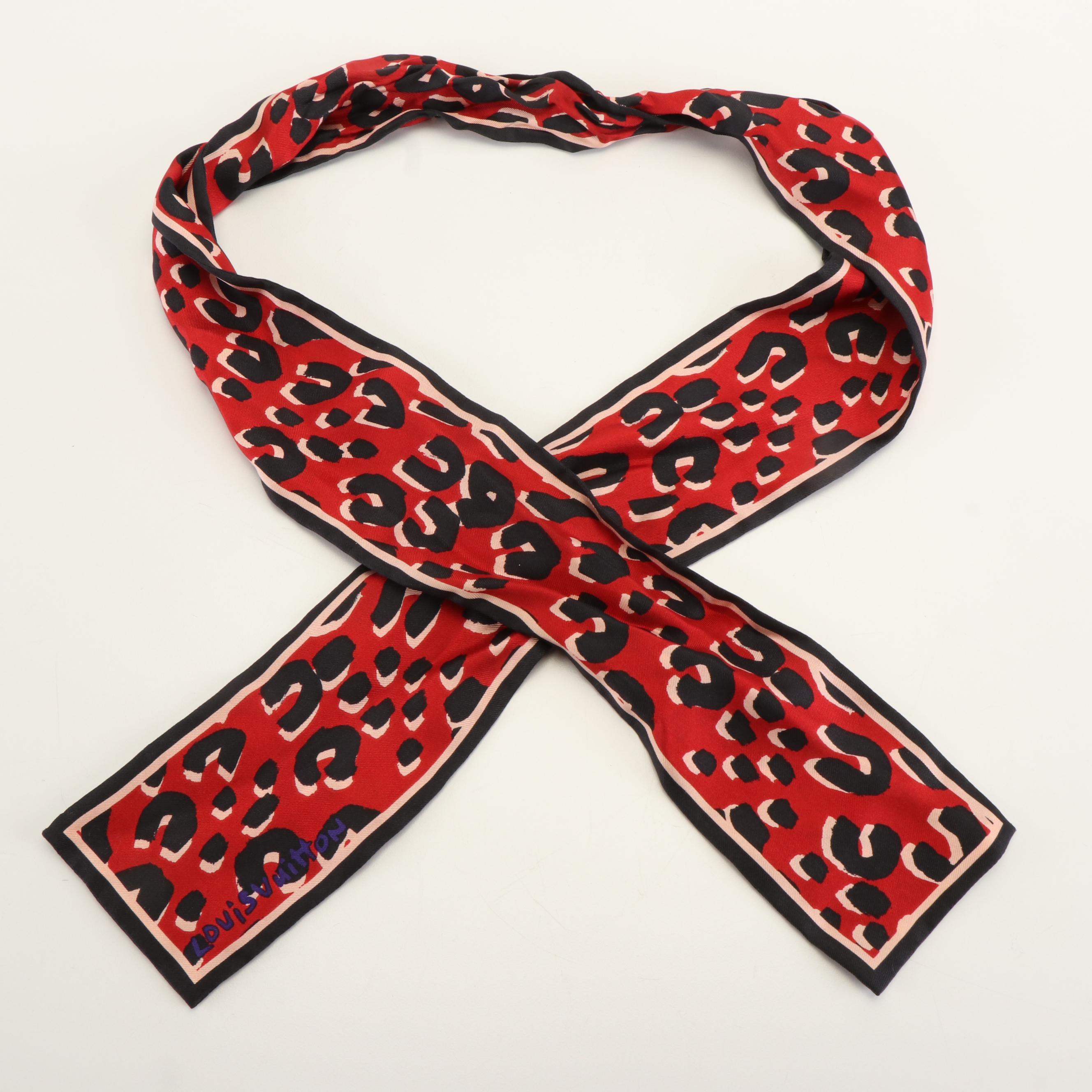 Louis Vuitton Stephen Sprouse Leopard Bandeau in Red Silk