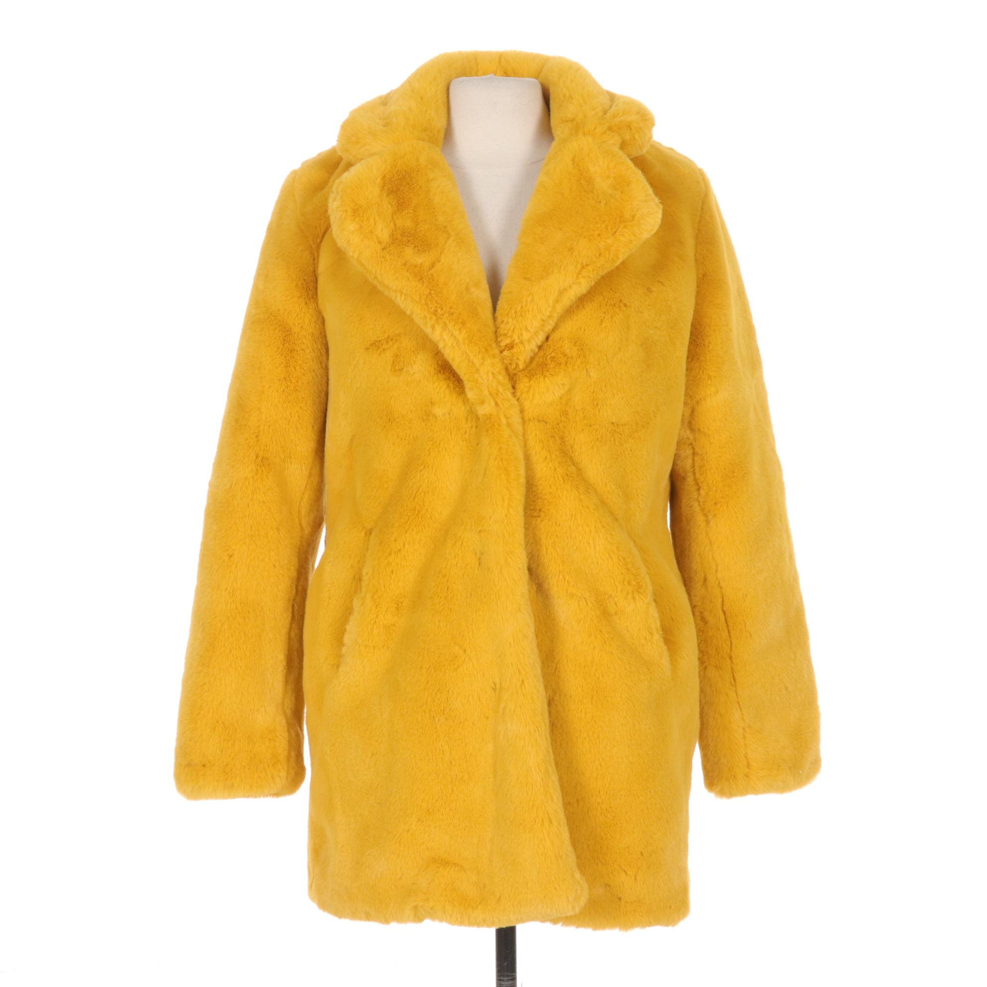 Apparis Mustard Faux Fur Stroller