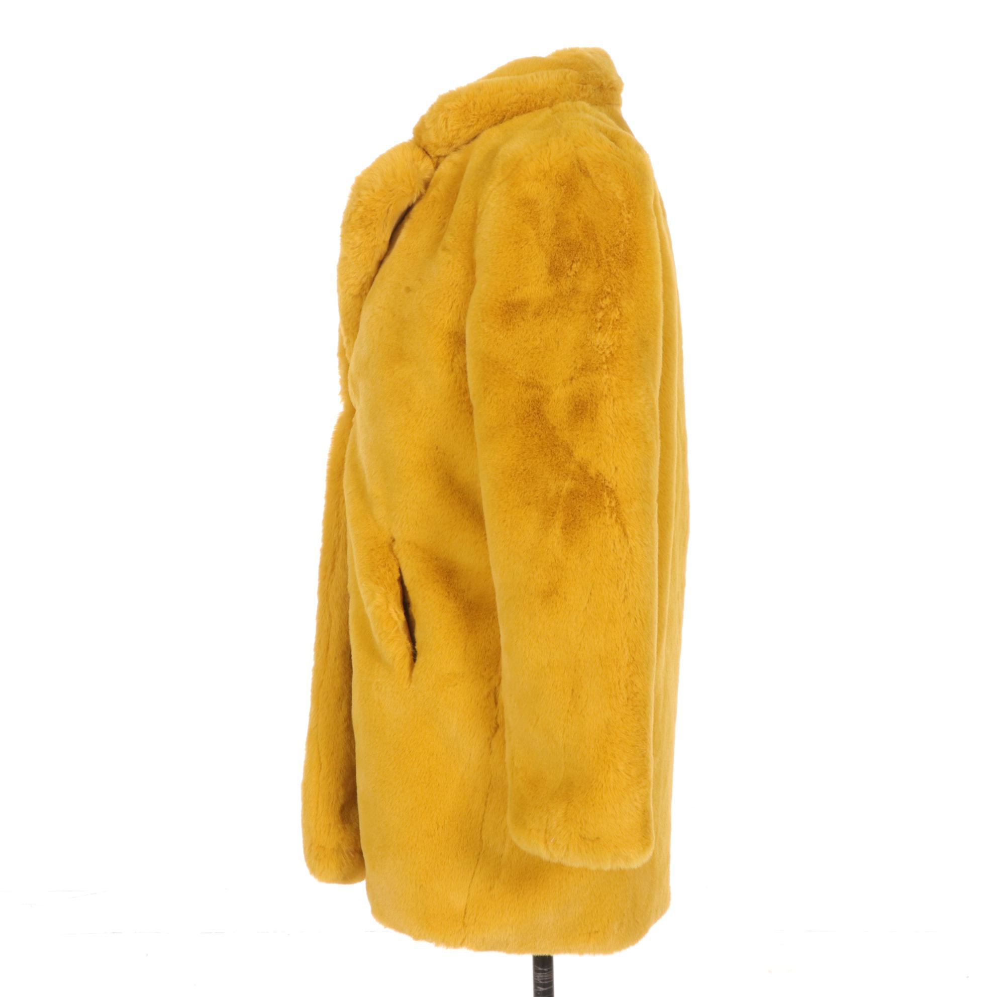 Apparis Mustard Faux Fur Stroller