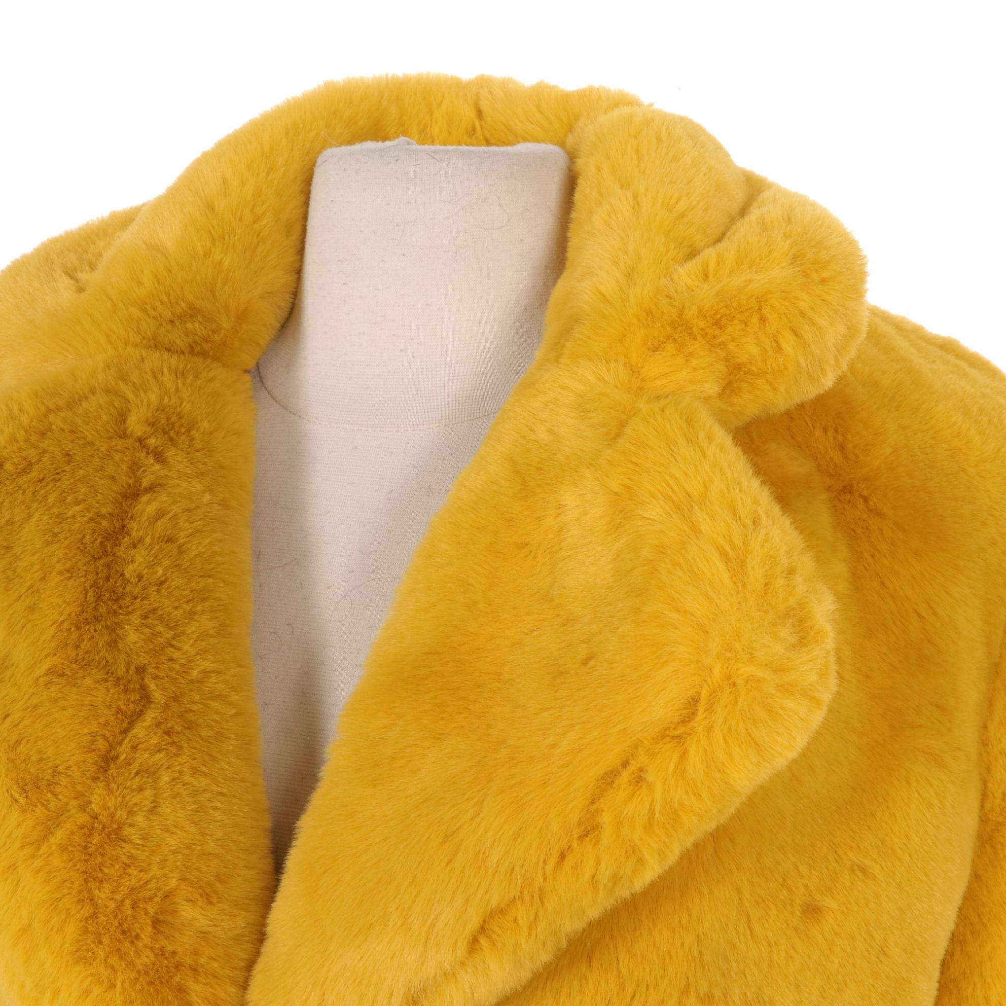 Apparis Mustard Faux Fur Stroller