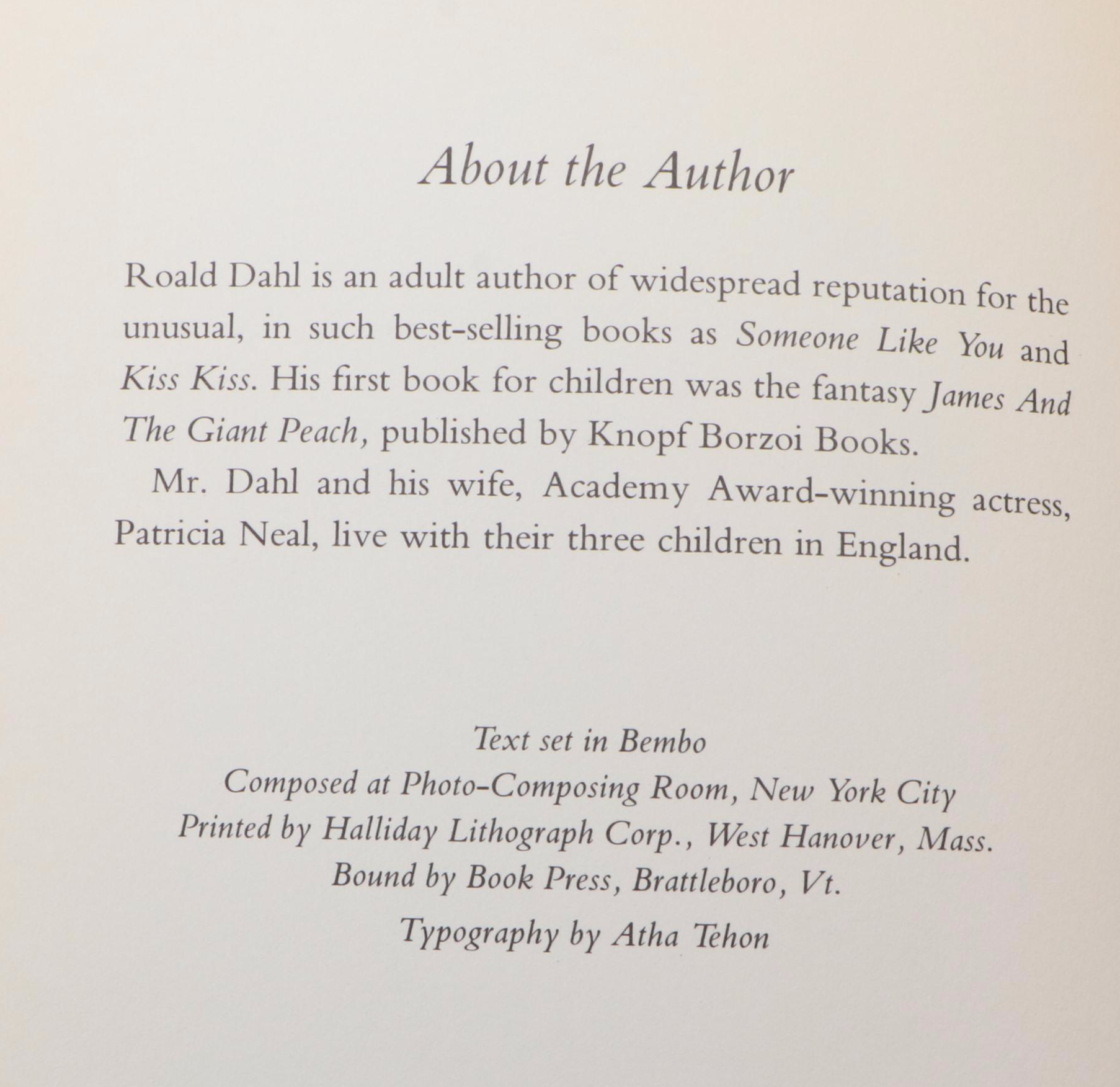 First Edition, Early Printing "Charlie and the Chocolate Factory" by Roald Dahl