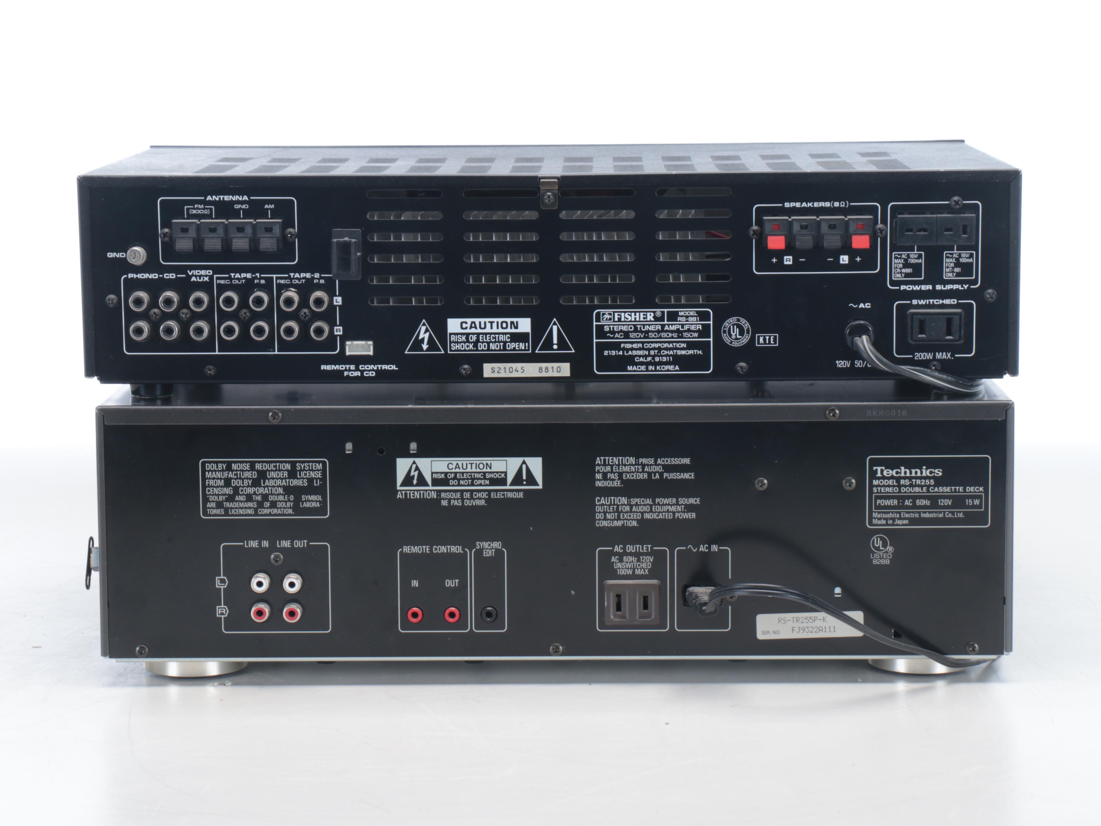 Studio-Standard by Fisher Stereo Tuner Amplifier with Technics Cassette Deck