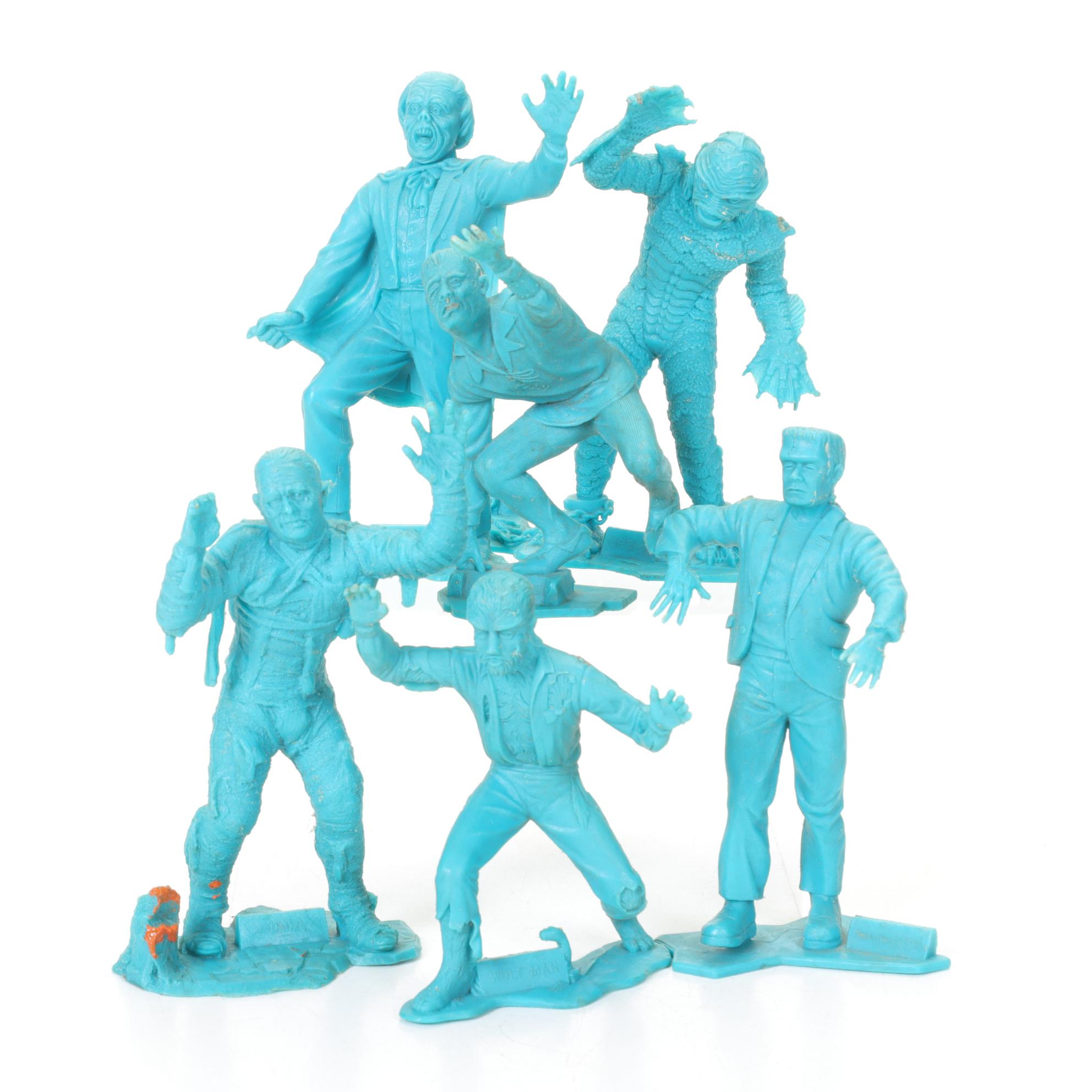 Louis Marx Universal Studios Plastic Monster Figures, Set of Six, 1963