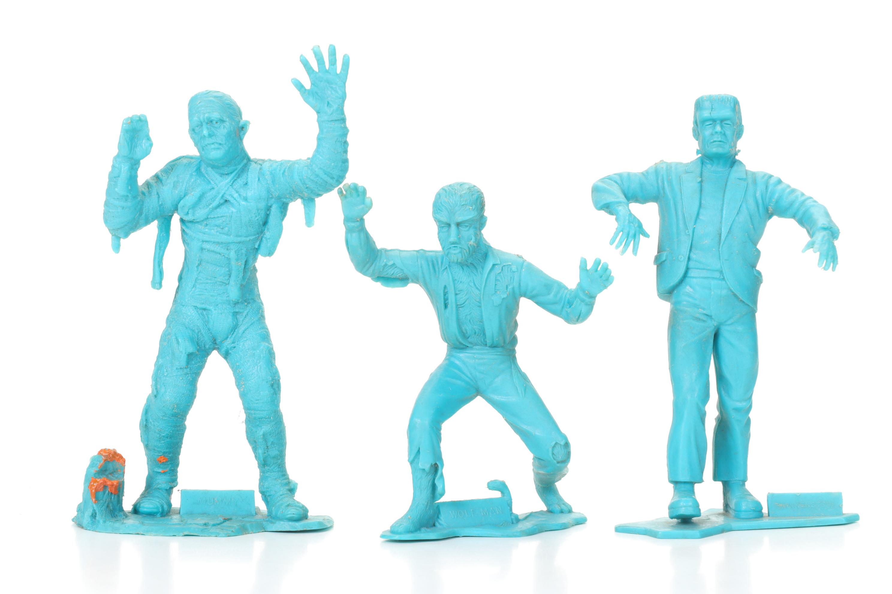 Louis Marx Universal Studios Plastic Monster Figures, Set of Six, 1963