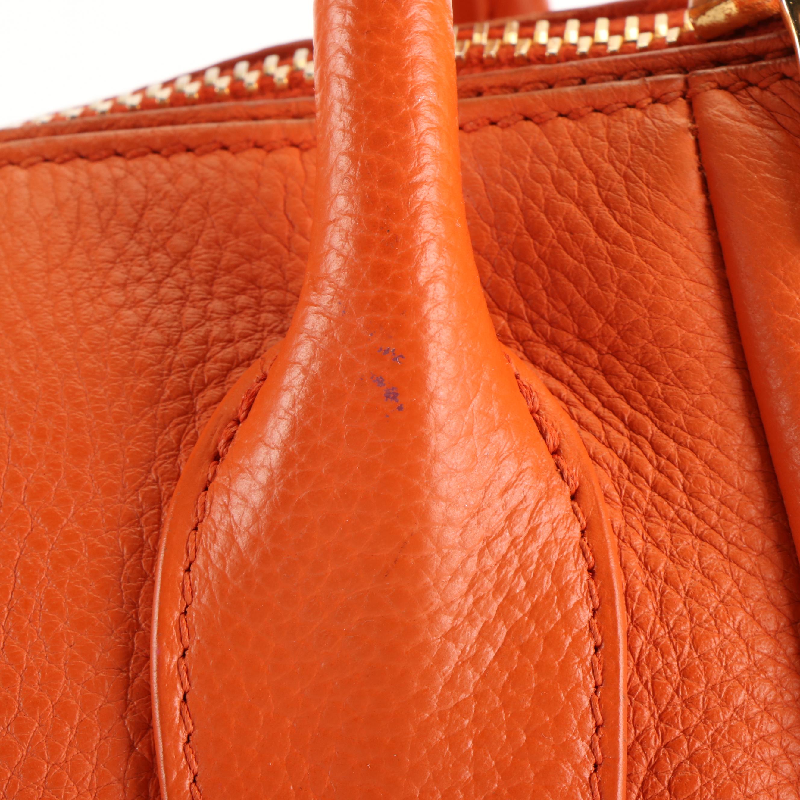Prada 2Way Tote Bag in Orange Vitello Daino Leather