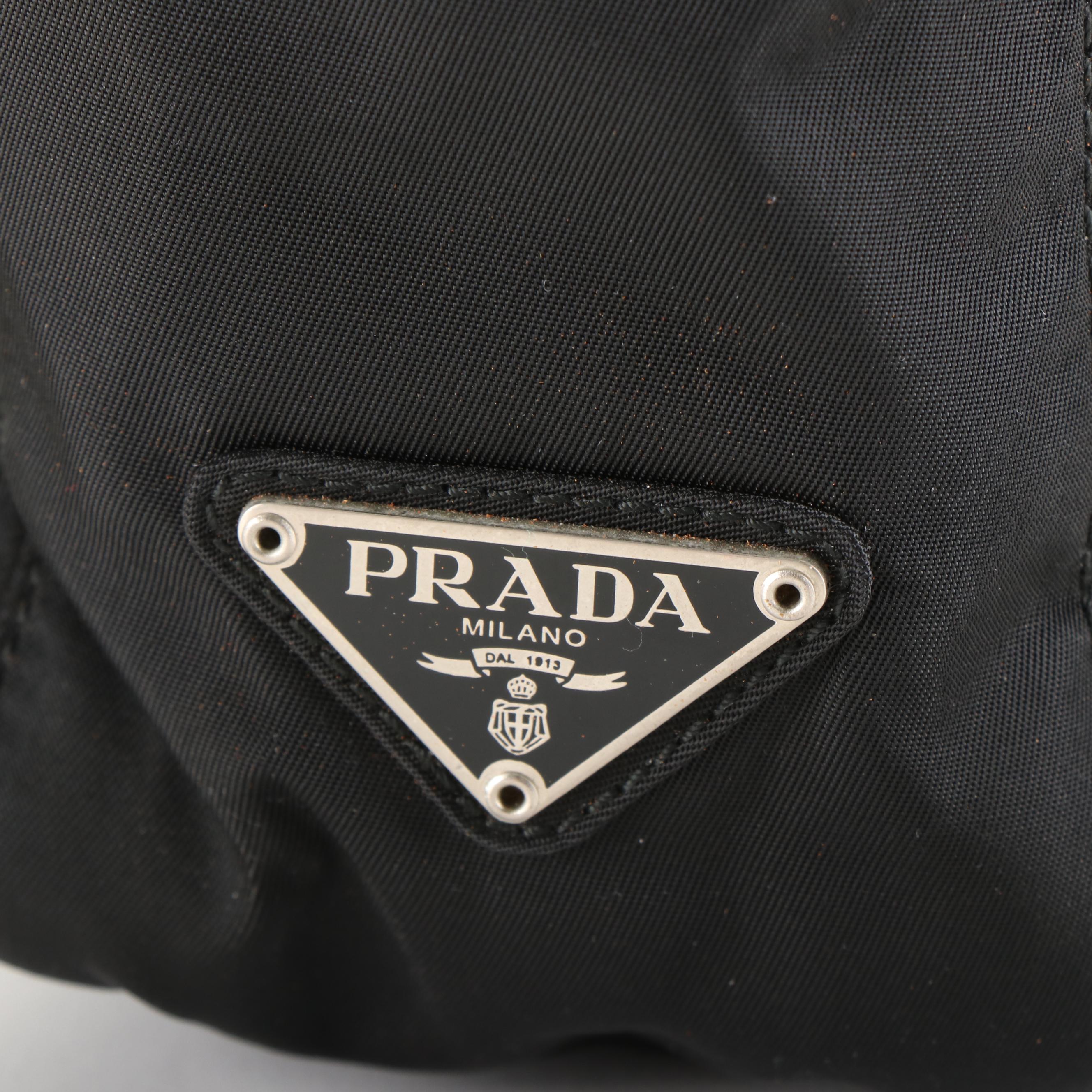 Prada Small City Tote Shoulder Bag in Black Tessuto Nylon