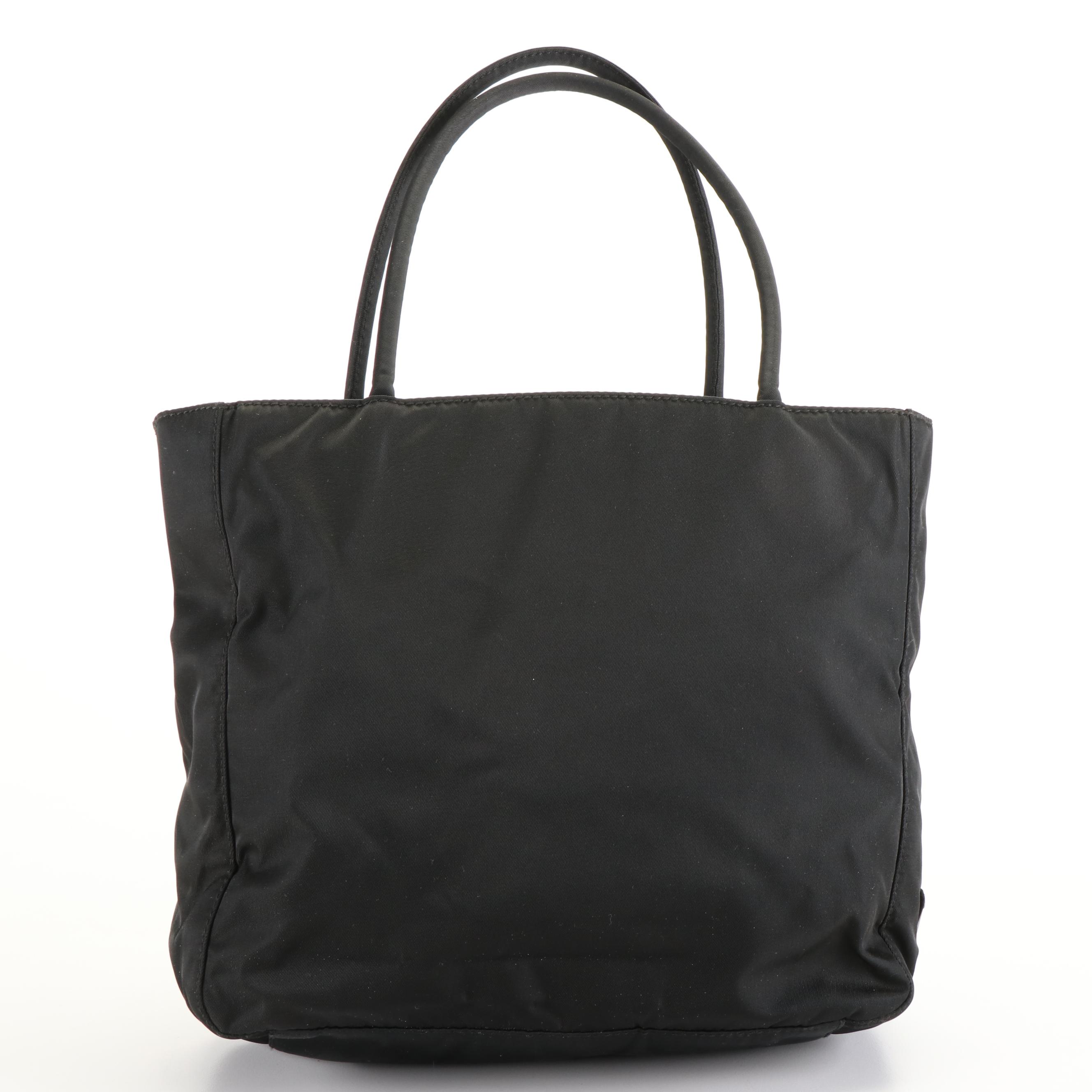 Prada Small City Tote Shoulder Bag in Black Tessuto Nylon