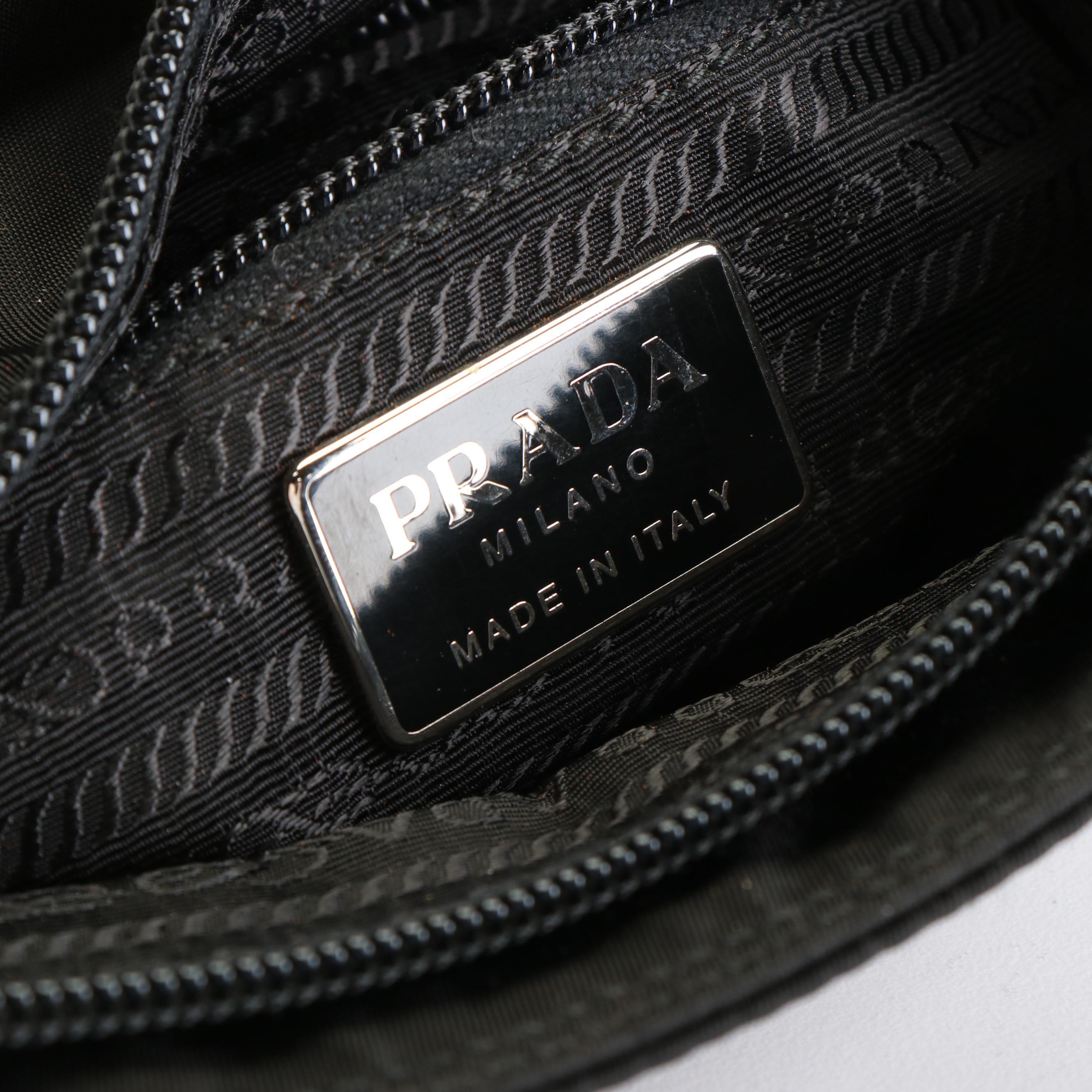 Prada Small City Tote Shoulder Bag in Black Tessuto Nylon