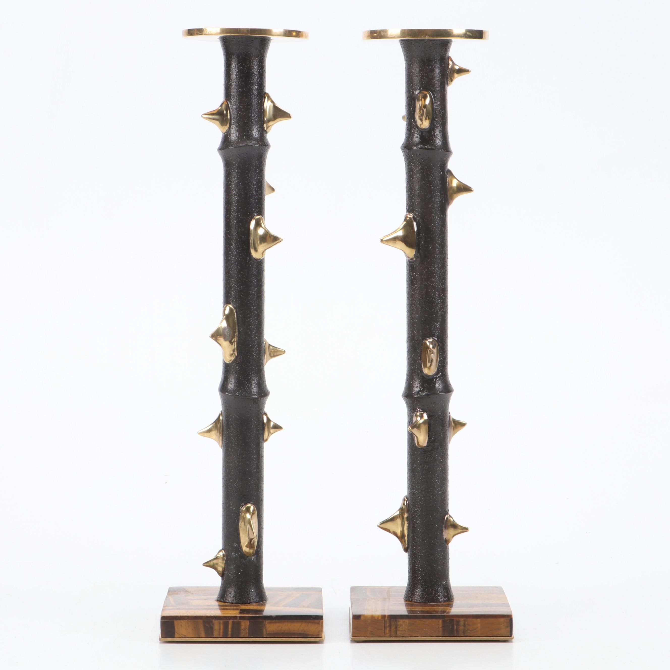 Michael Aram "Thorn Luxe" Candleholder Pair