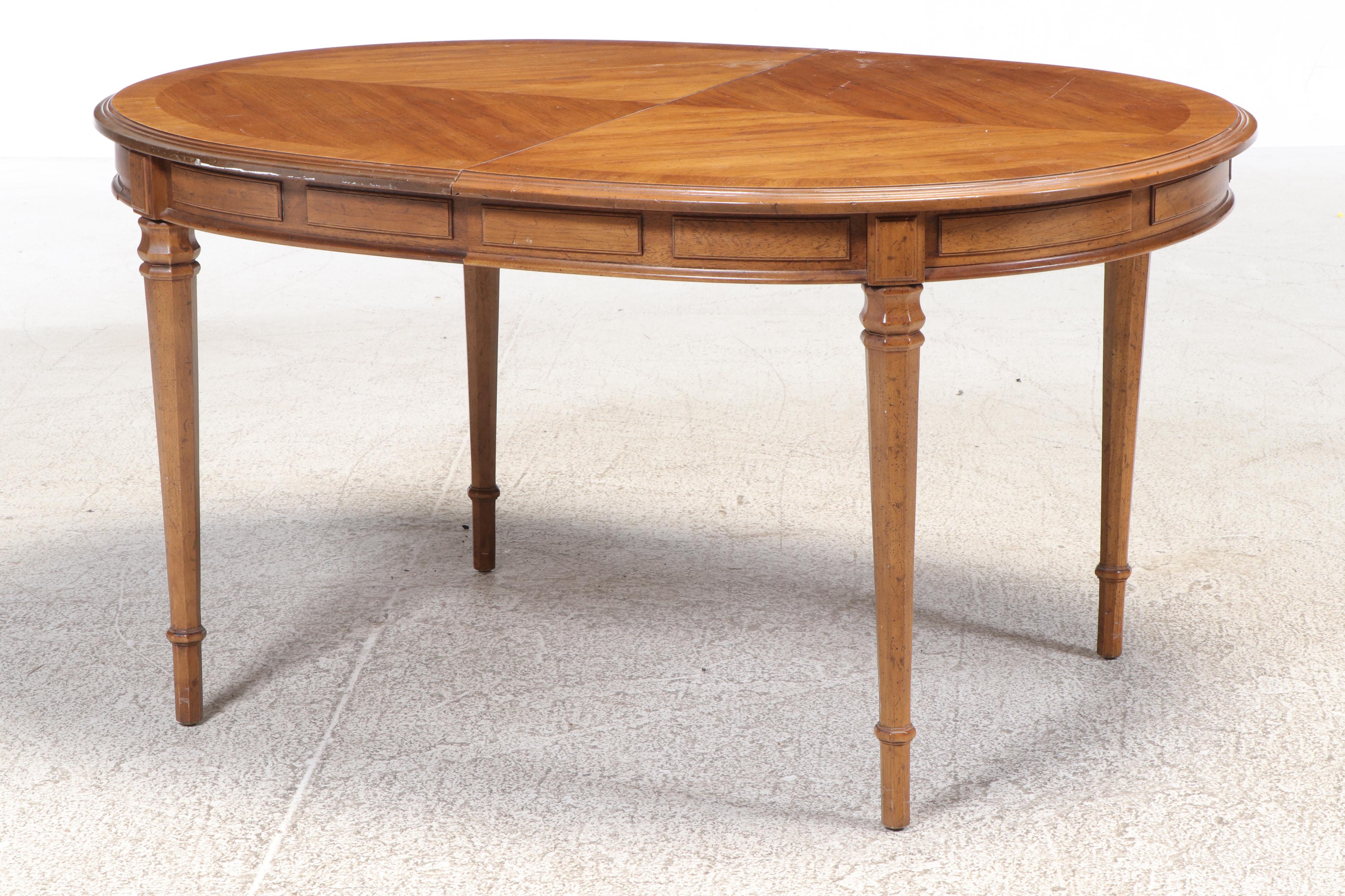 Seven-Piece Drexel "Esperanto" Pecan Dining Set, Mid-20th Century