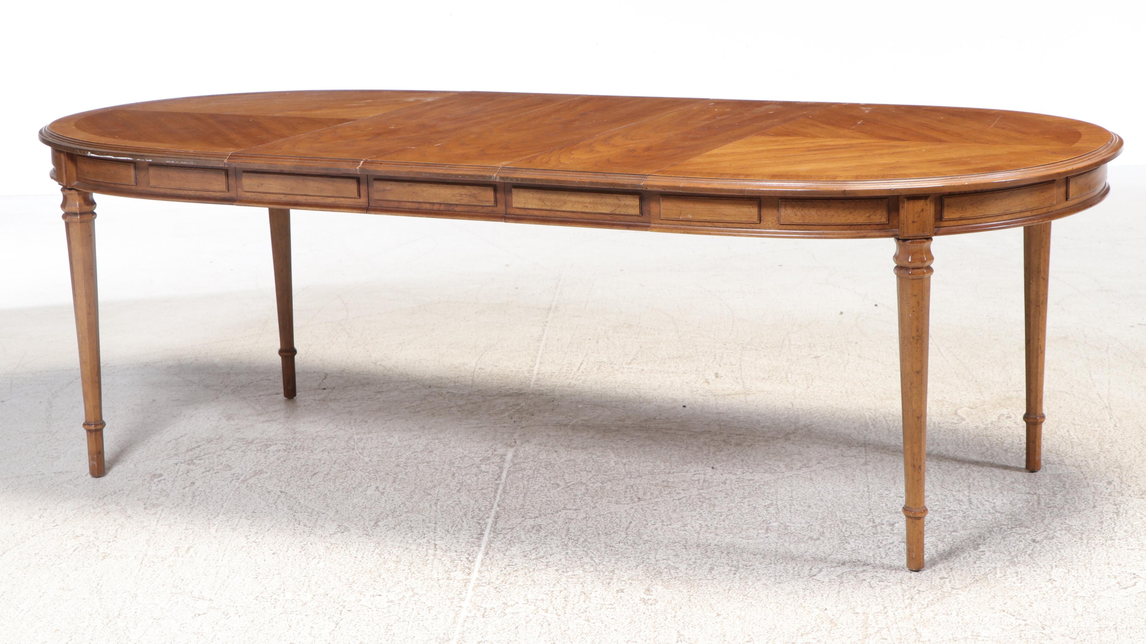 Seven-Piece Drexel "Esperanto" Pecan Dining Set, Mid-20th Century