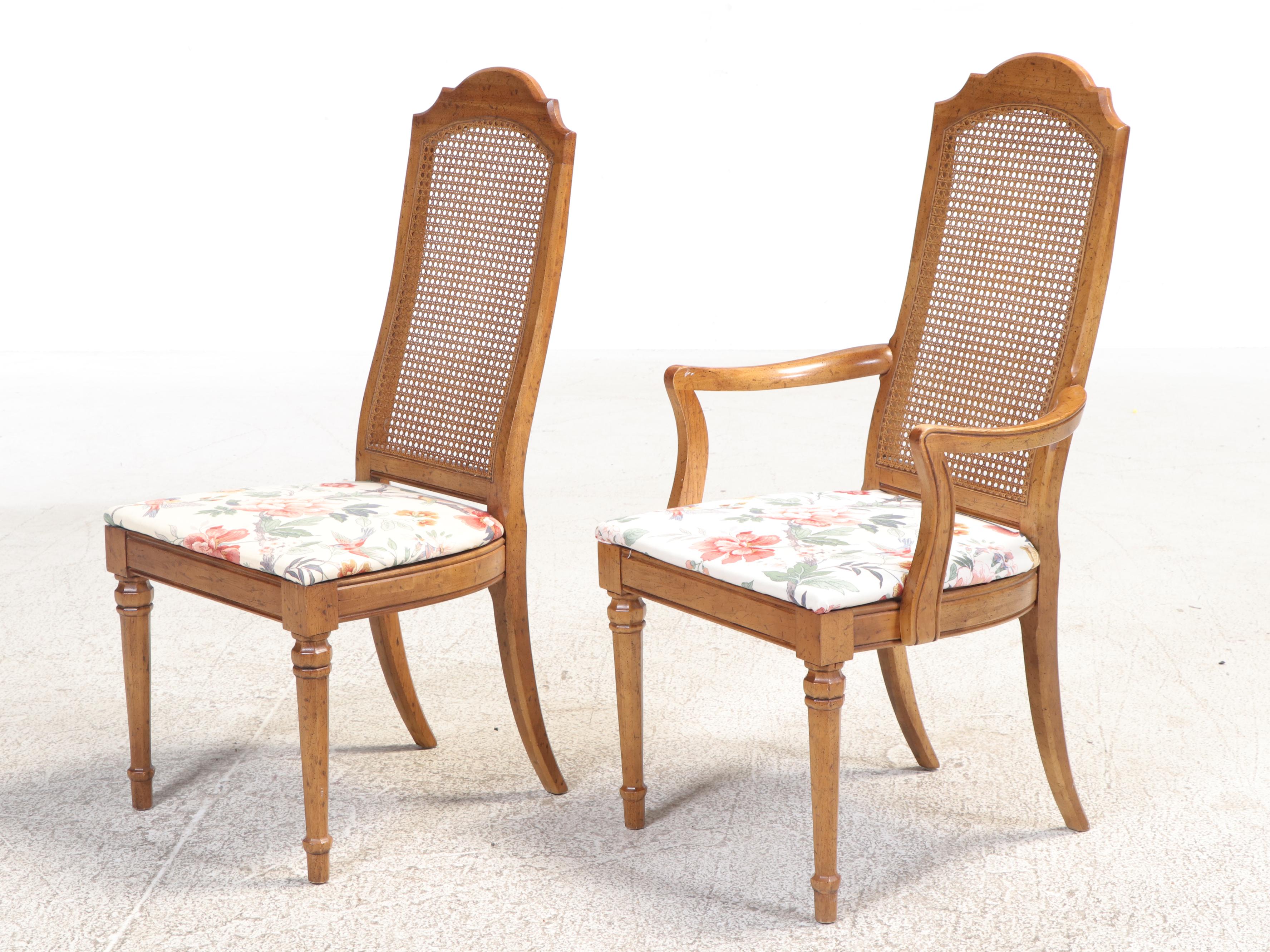 Seven-Piece Drexel "Esperanto" Pecan Dining Set, Mid-20th Century