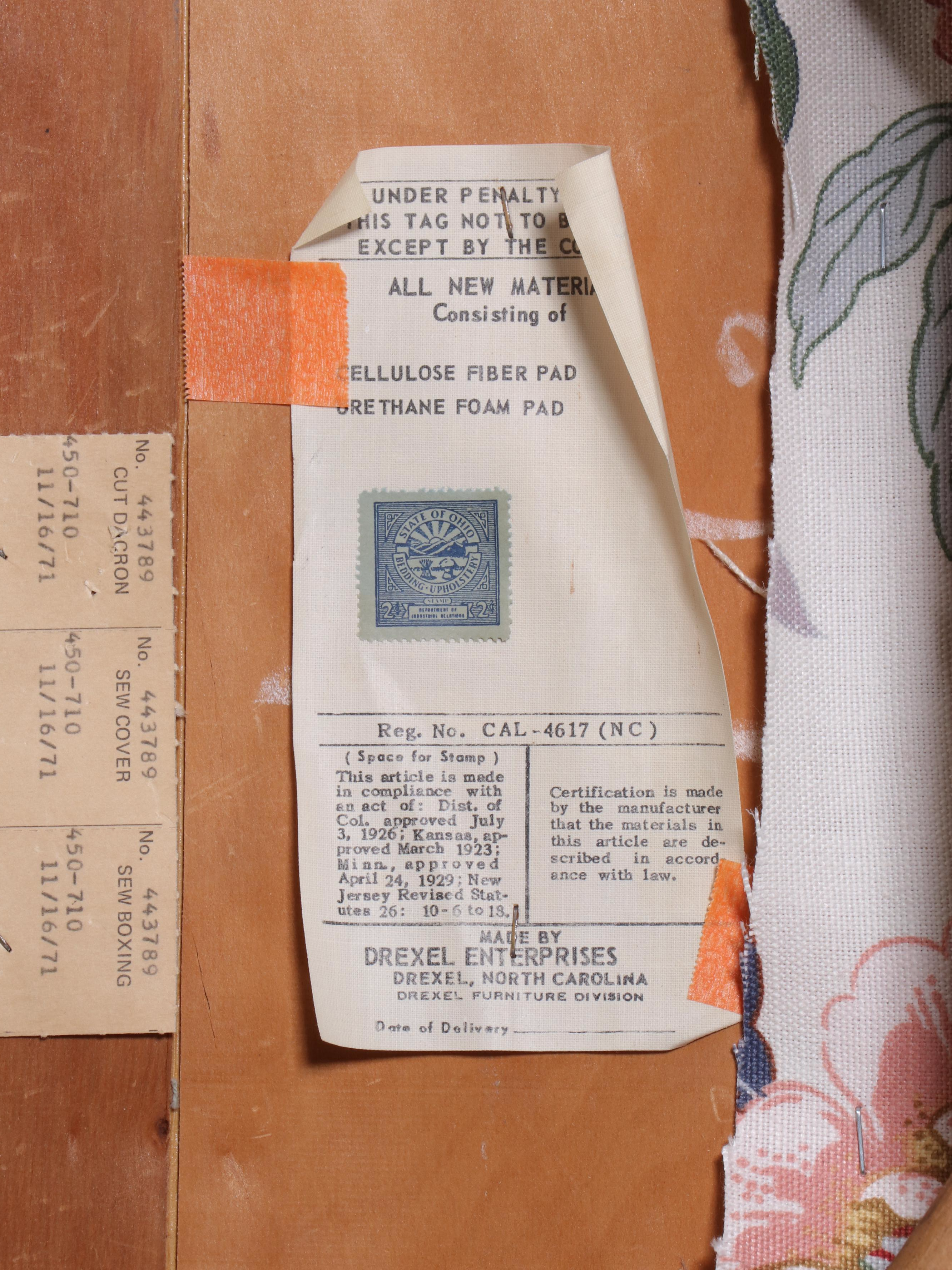 Seven-Piece Drexel "Esperanto" Pecan Dining Set, Mid-20th Century