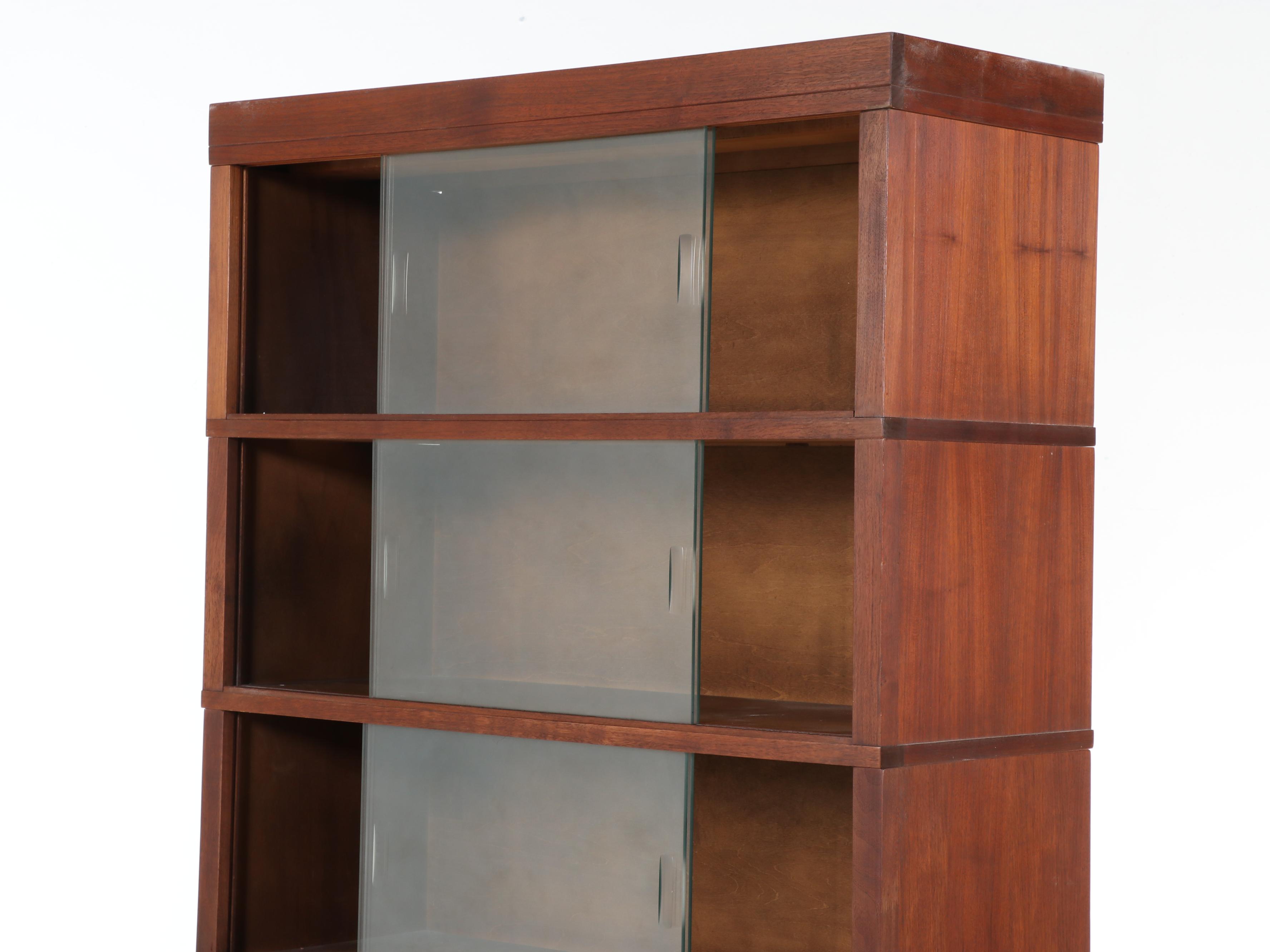 Nucraft Mid Century Modern Walnut-Veneered Six-Stack Barrister's Bookcase